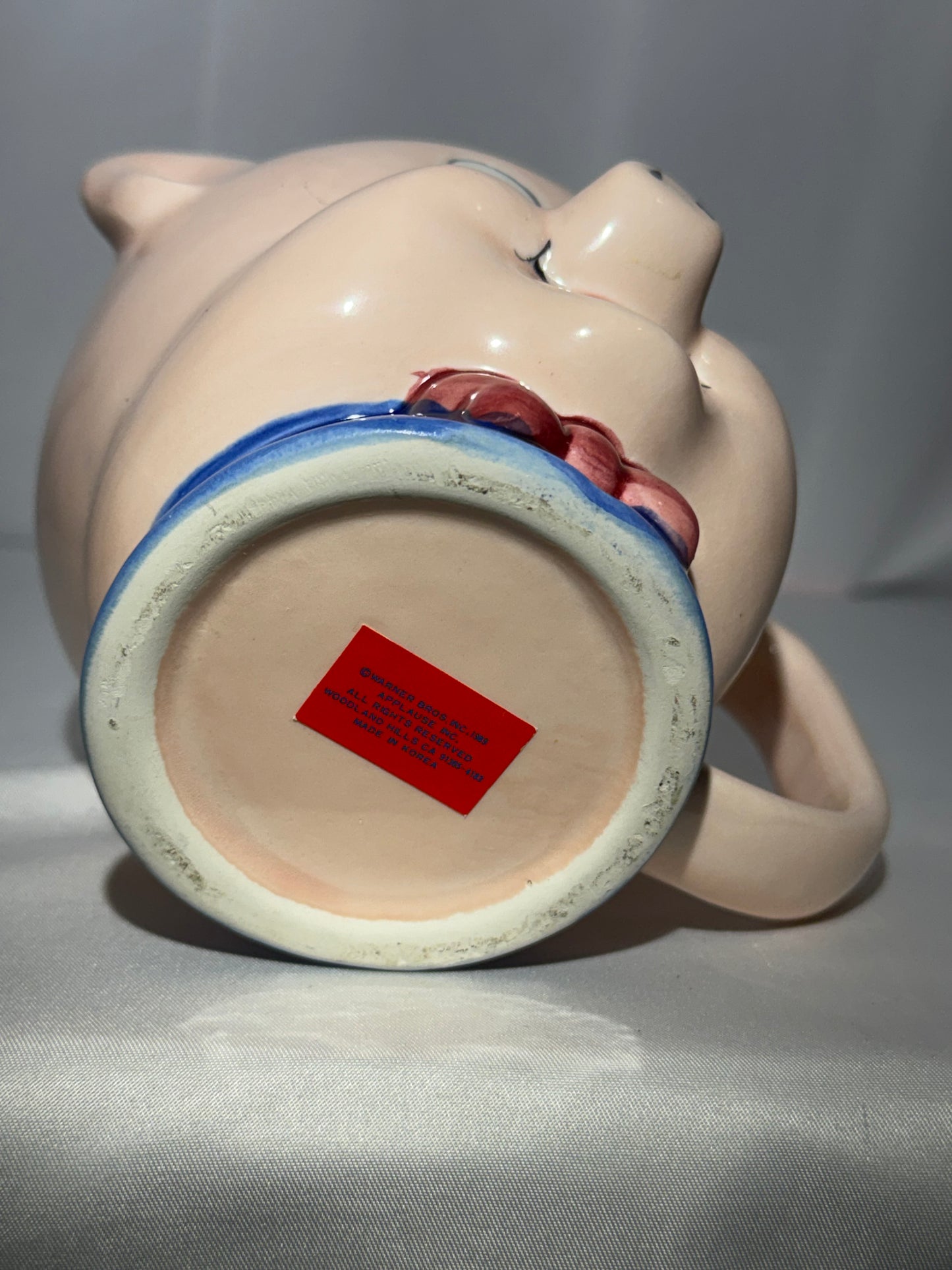 Vintage 1989 Porky Pig Looney Tunes Ceramic Mug Applause Collectible Cup