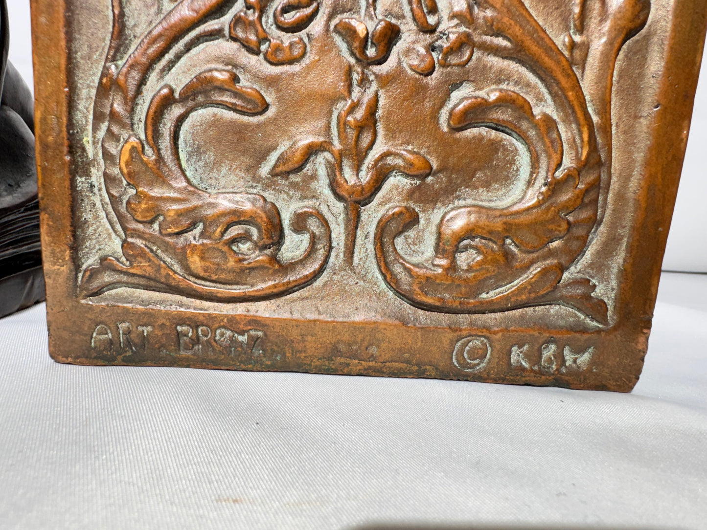 Antique Ronson / Kathodian Bronze Works Cherub Bookends – Art Deco c. 1920s