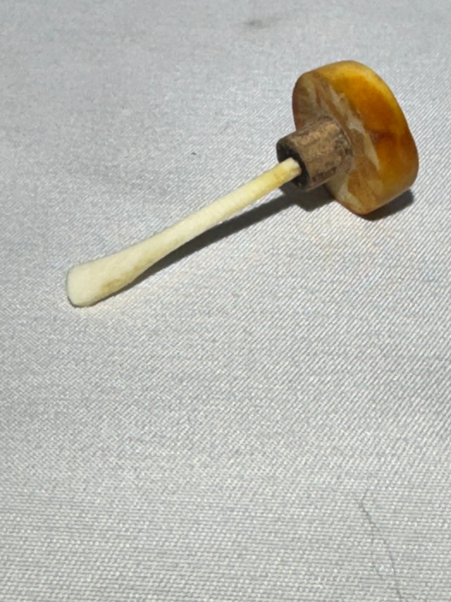 Antique Chinese Hand Carved Stone Snuff Bottle with Scenic Lady Motif – With Stopper & Spoon