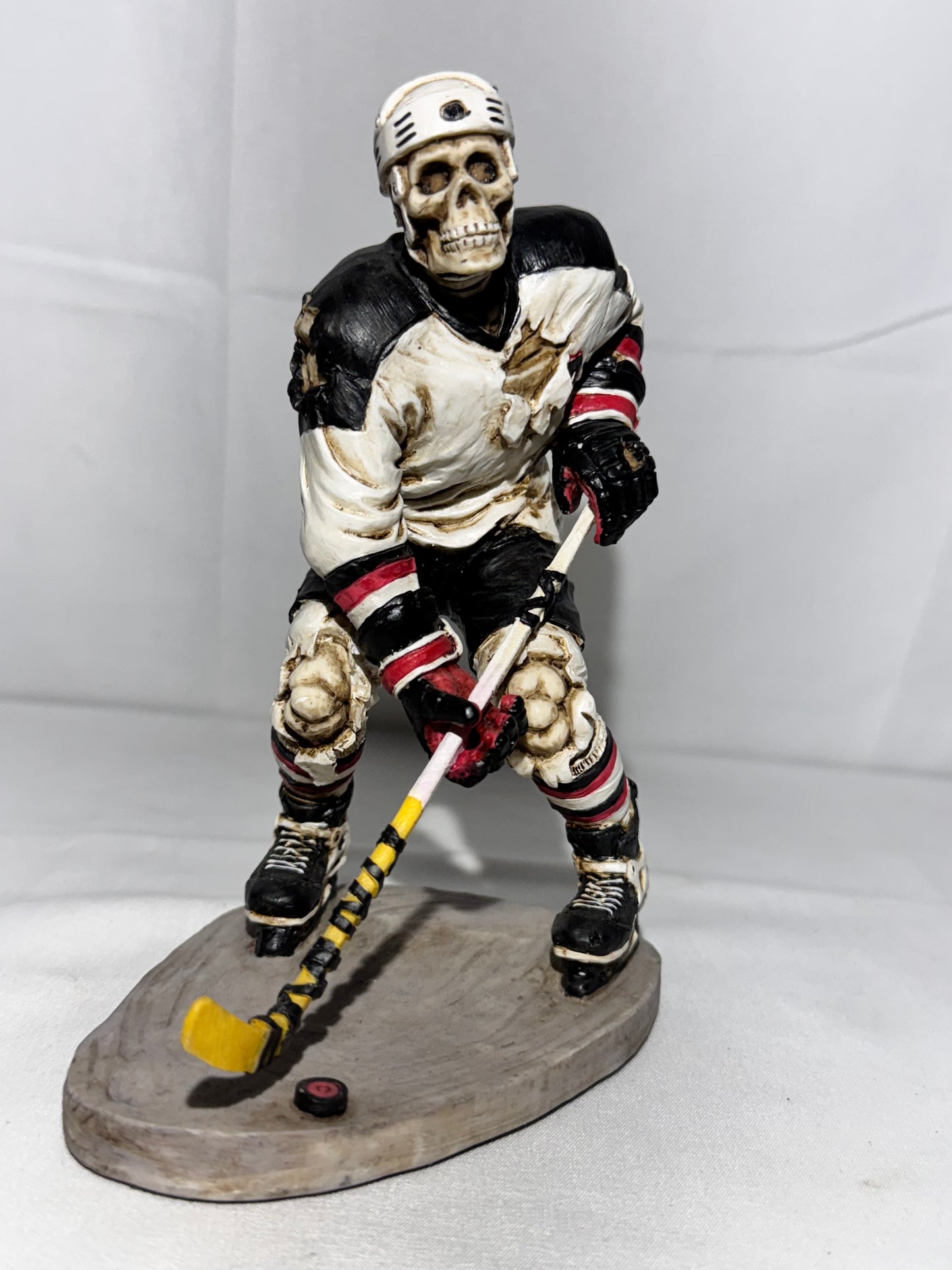 Summit Collection Skeleton Hockey Player Figurine #2 White Black & Red Uniform Sports Collectible