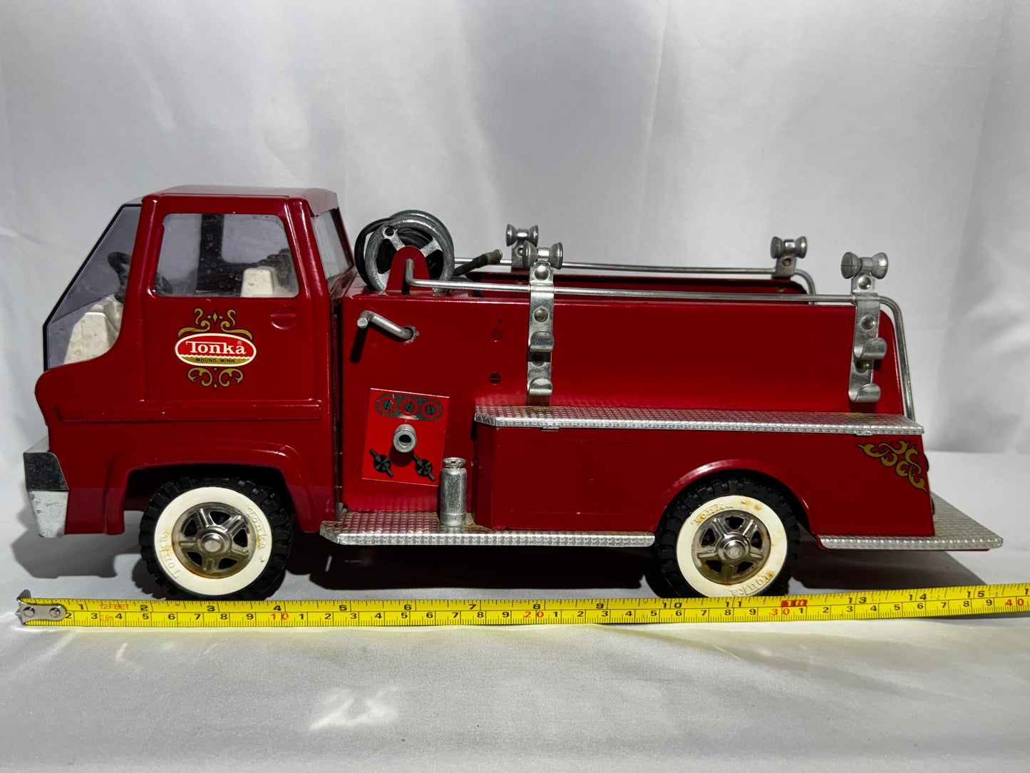 Vintage Tonka No. 926 Gas Turbine Pumper Fire Truck w/ Box Hose Hydrant 1967-68 No Ladder