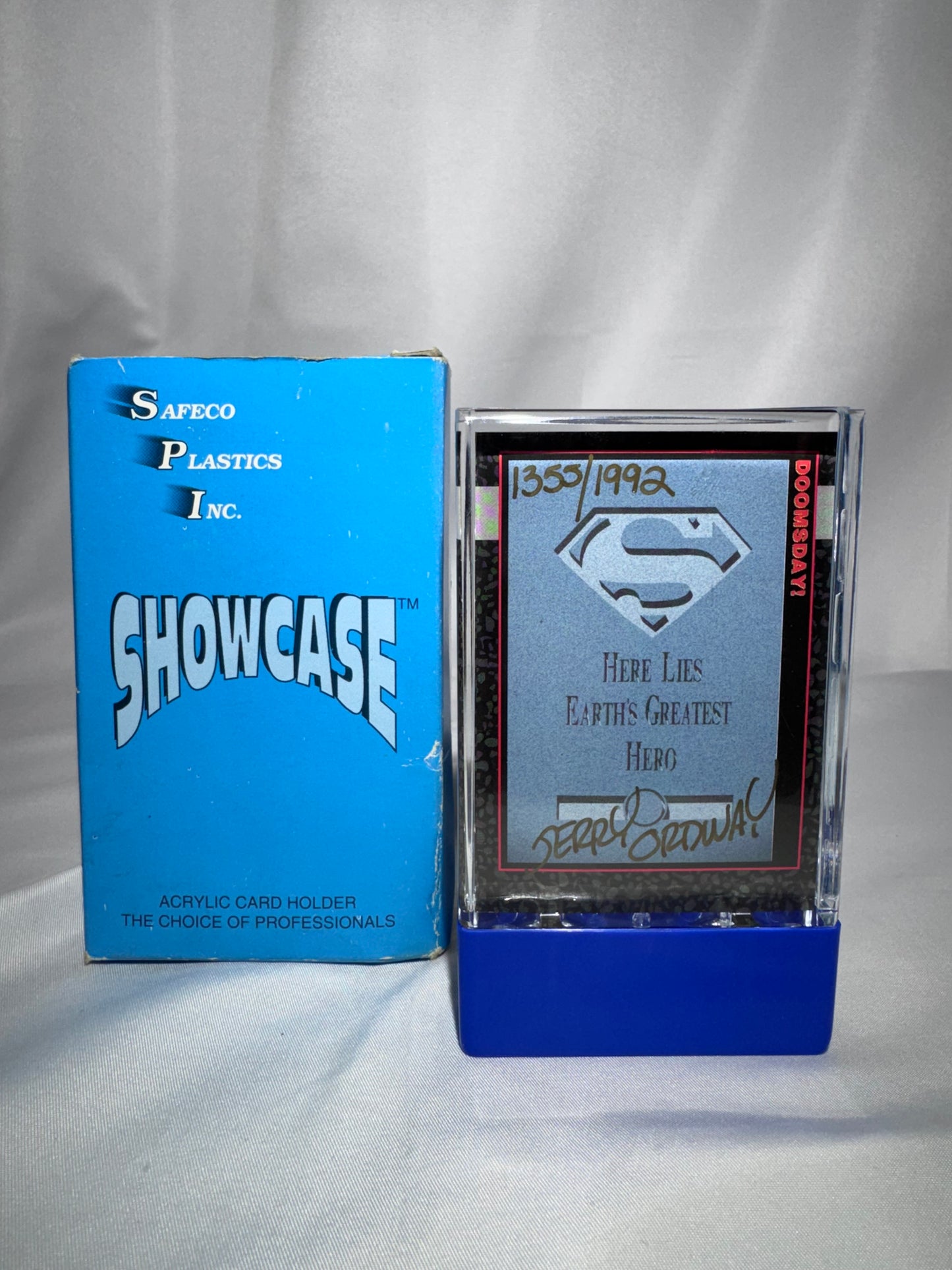 1992 SkyBox Doomsday: The Death of Superman Prototype #00 Hand-Numbered 1355/1992 — Autographed by Jerry Ordway