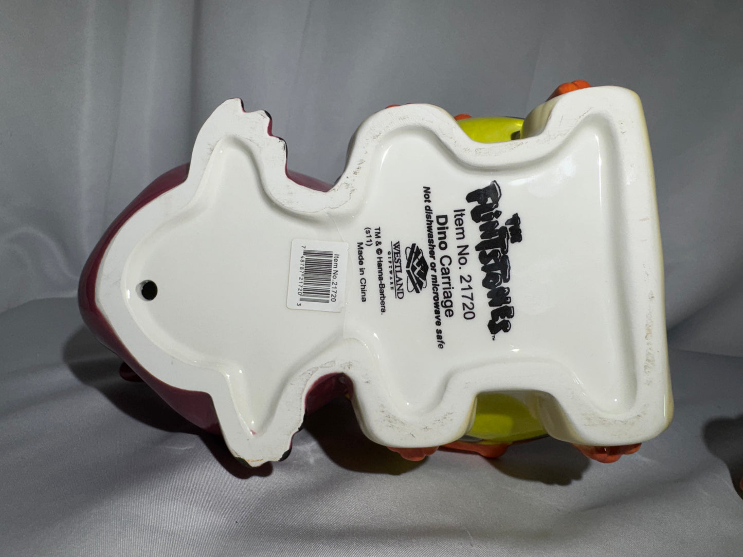 Westland Flintstones Dino Carriage Cookie Jar Bam Bam Pebbles w/ Box Hanna-Barbera