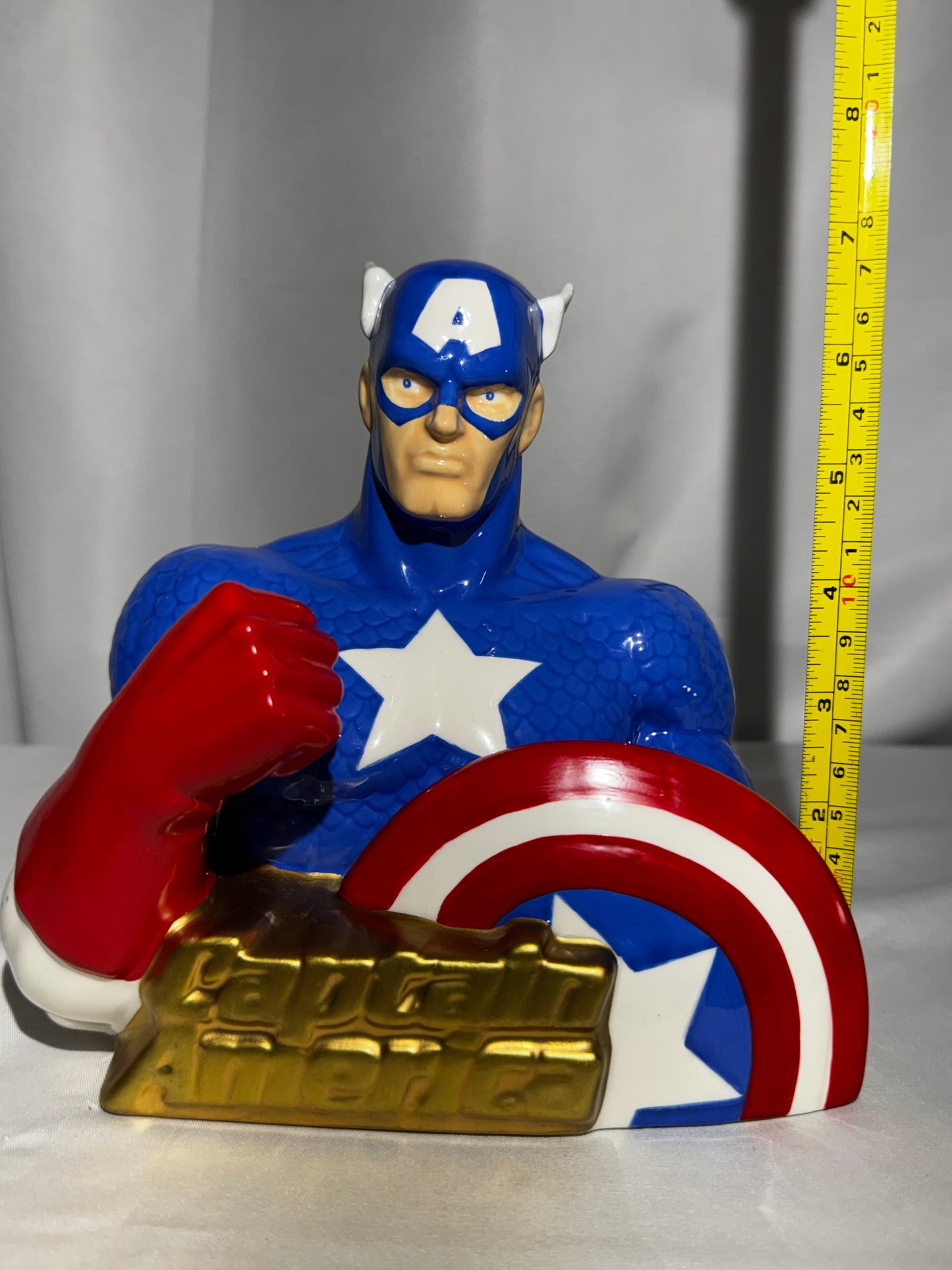 1998 Star Jars Captain America Ceramic Bank LE #653/1500 w/ Box & Stopper Marvel