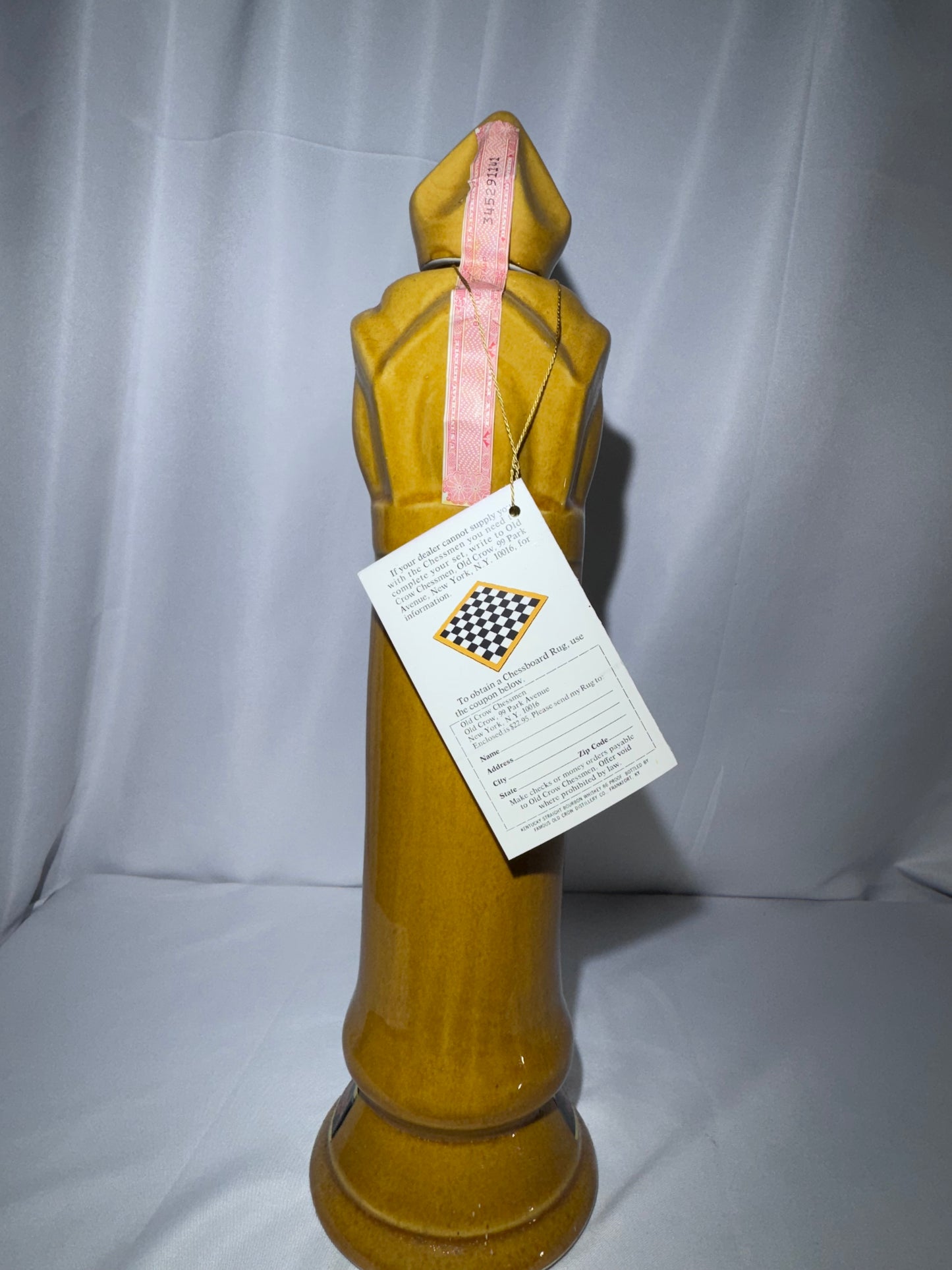 Vintage Old Crow Limited Edition Chessmen Ceramics “Light King” Bourbon Decanter – 1969