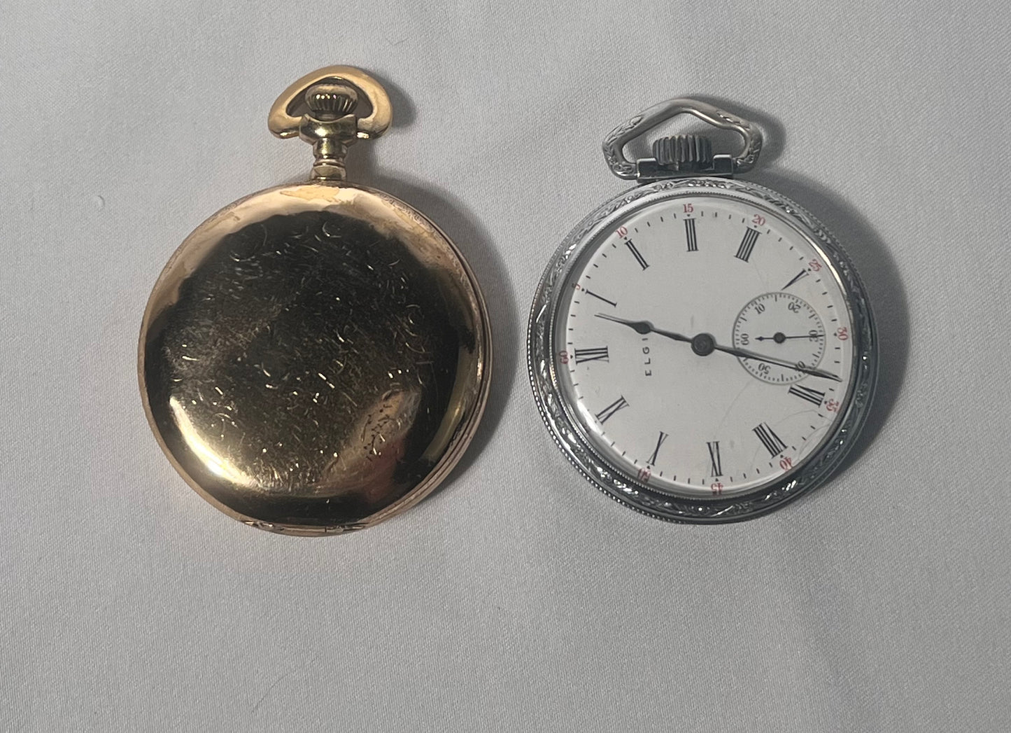 2 Pocket Watches- Elgin 1910 - Elgin 1917