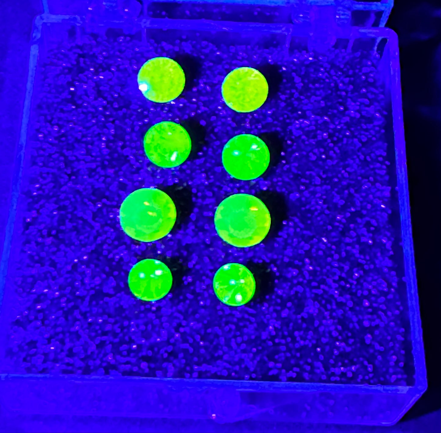 Uranium Gemstone- set of 4 - foil Back - Multi color Round gems
