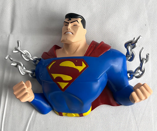 Superman - Wall Plaque - The Animated Series- Justice League- DC Direct-sculpted by John G Matthews and measures approximately 5 inches tall 7 inches wide 2 inches deep