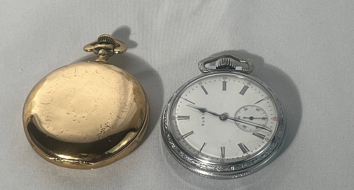 2 Pocket Watches- Elgin 1910 - Elgin 1917