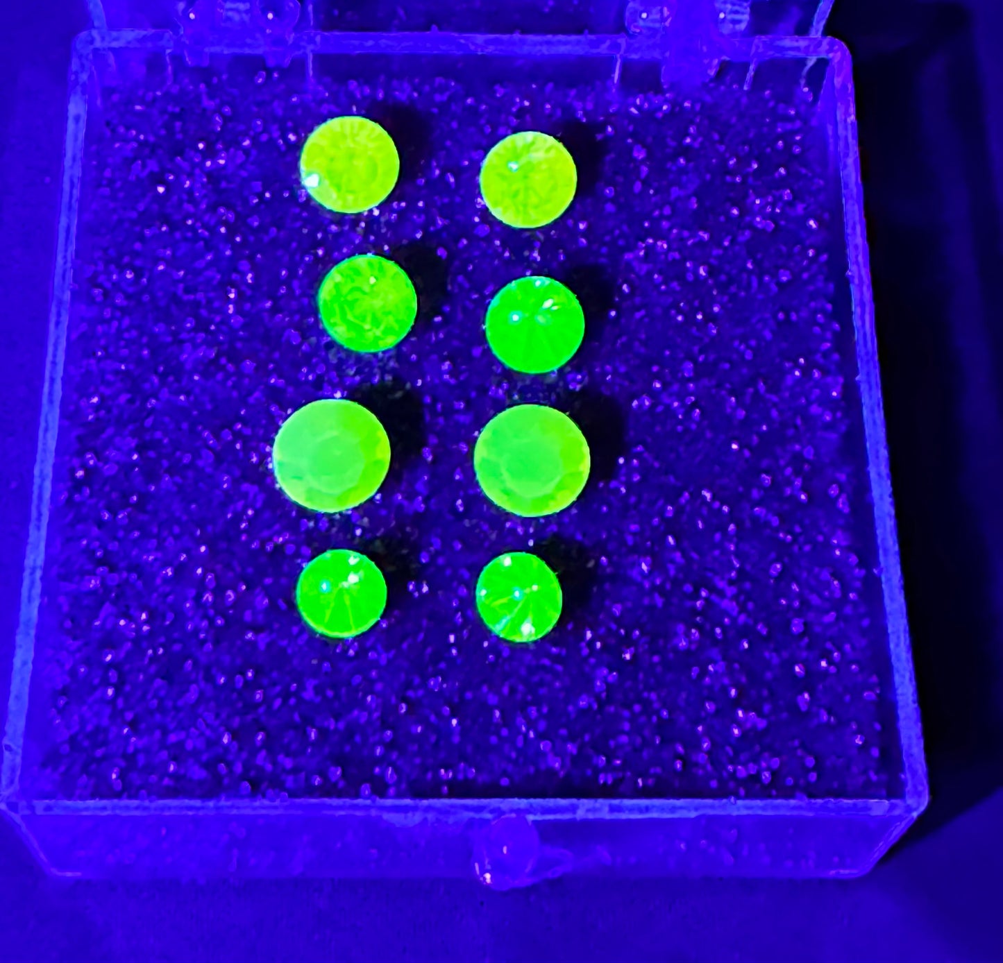 Uranium Gemstone- set of 4 - foil Back - Multi color Round gems