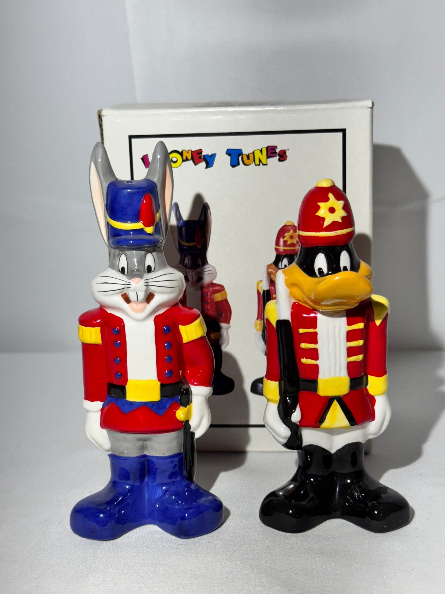 Bugs Bunny and Daffy Duck- Salt & Pepper Shakers - Nut Crackers -item number 6210- Looney Tunes - Warner Brothers- Christmas