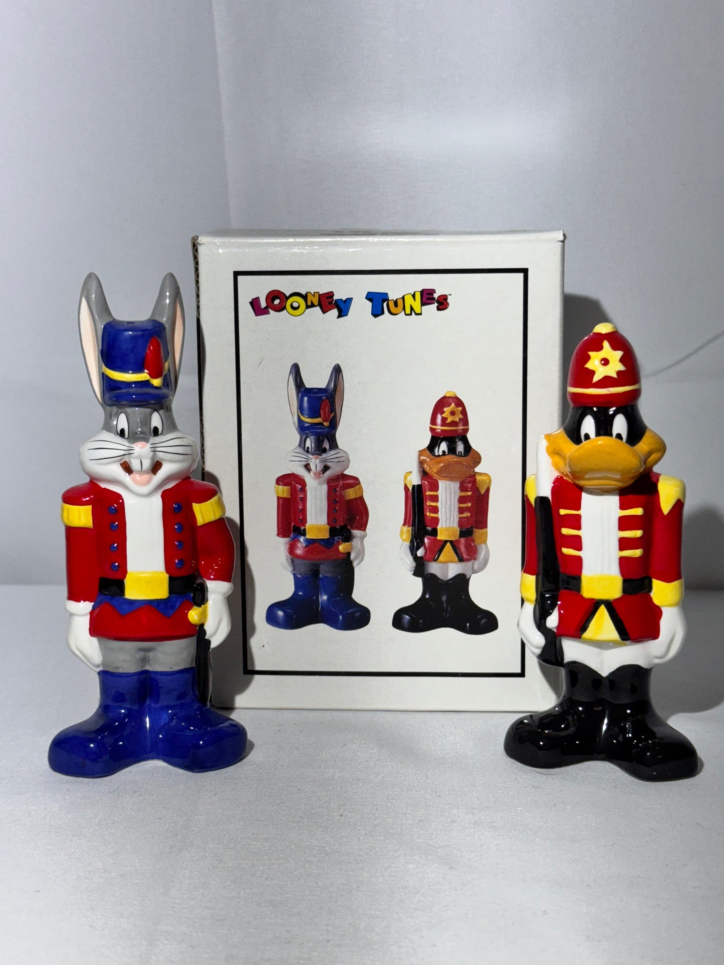 Bugs Bunny and Daffy Duck- Salt & Pepper Shakers - Nut Crackers -item number 6210- Looney Tunes - Warner Brothers- Christmas
