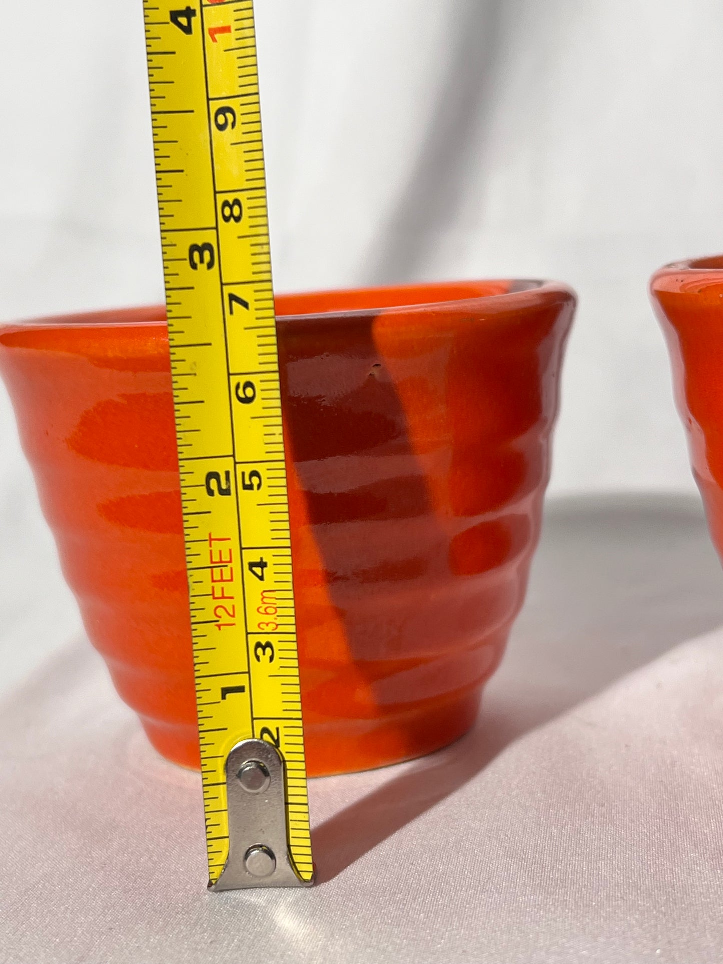 Bauer Pottery- Los Angeles - Vintage - Orange-  Ring ware - set of 2 -custard cups