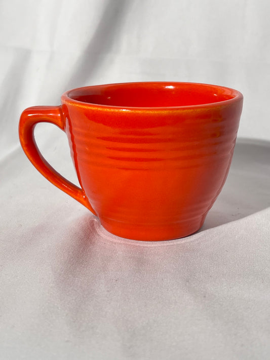 Bauer Pottery- Los Angeles - Vintage - Orange-  Ring ware -tea cups