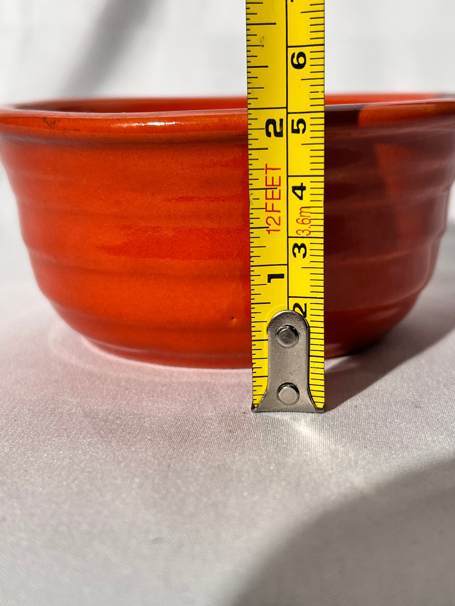 Bauer Pottery- Los Angeles - Vintage - Orange-  Ring ware - 4 1/2” bowl