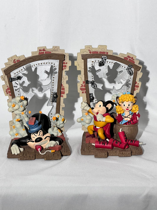 Mighty Mouse- Bookends - terrytoons - Pearl Pureheart - Oil Can Harry