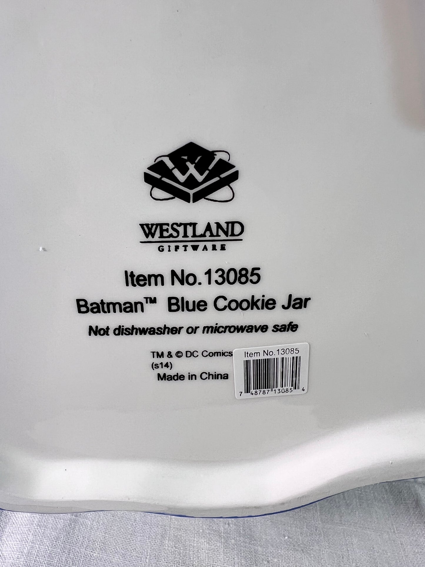 Batman- Blue Cookie Jar- # 13086- Dc Comics- Westland giftware