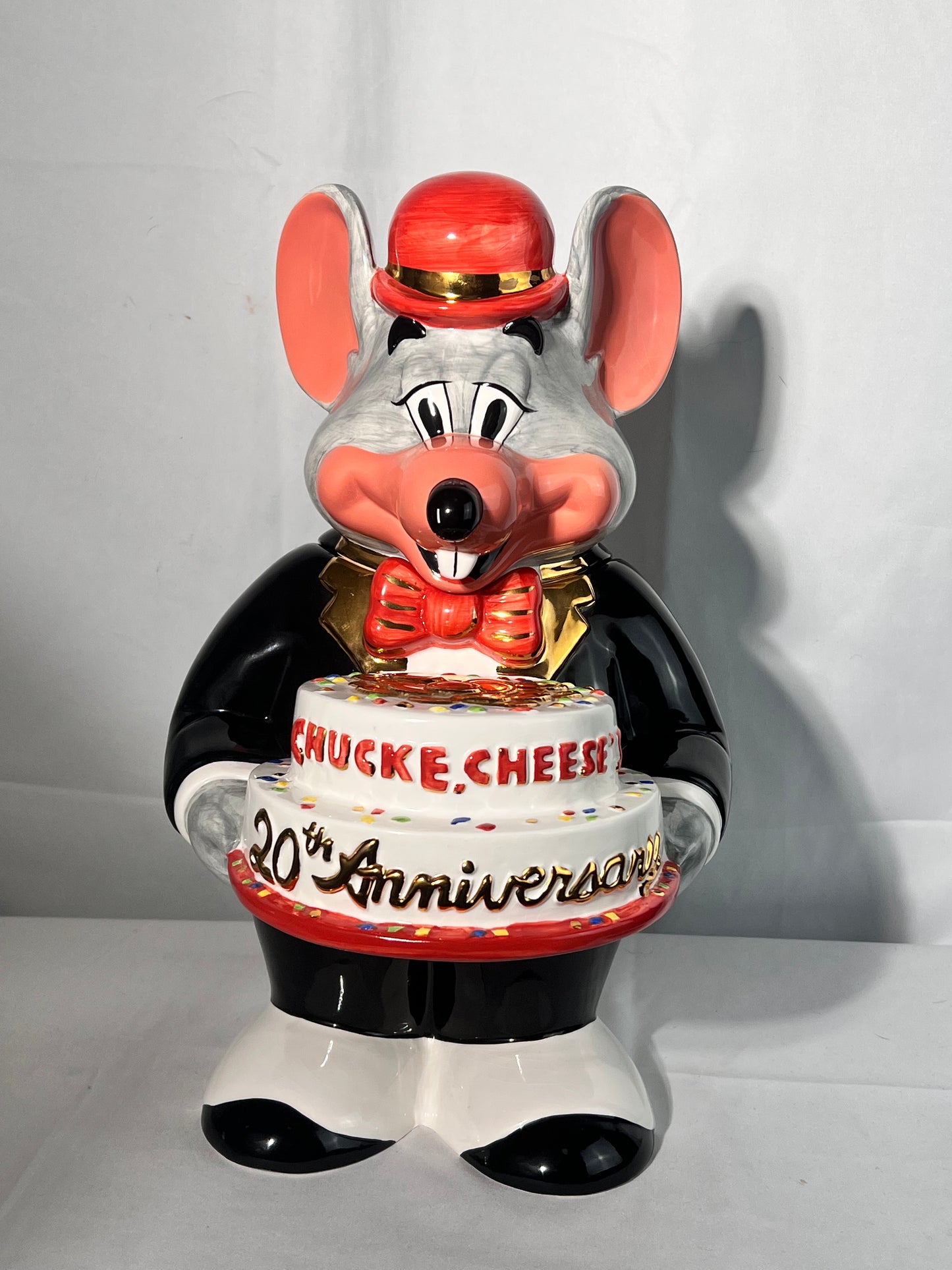 Chuck E. Cheese’s 20th Anniversary- 15” Cookie Jar - Clay Art - K & L enterprise- 1997 - Limited Edition #701