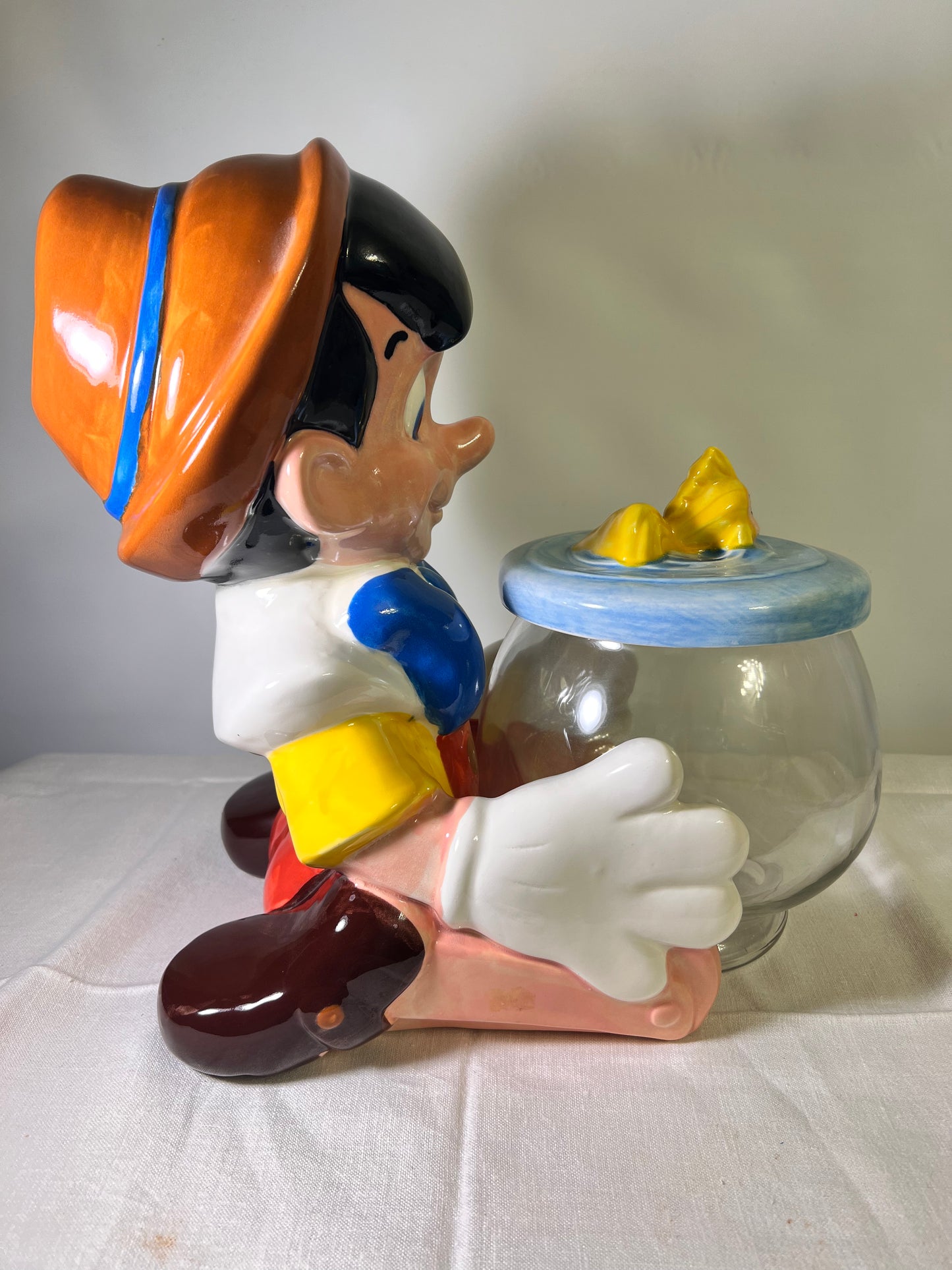 Walt Disney cookie store jar Pinocchio without cookie bowl