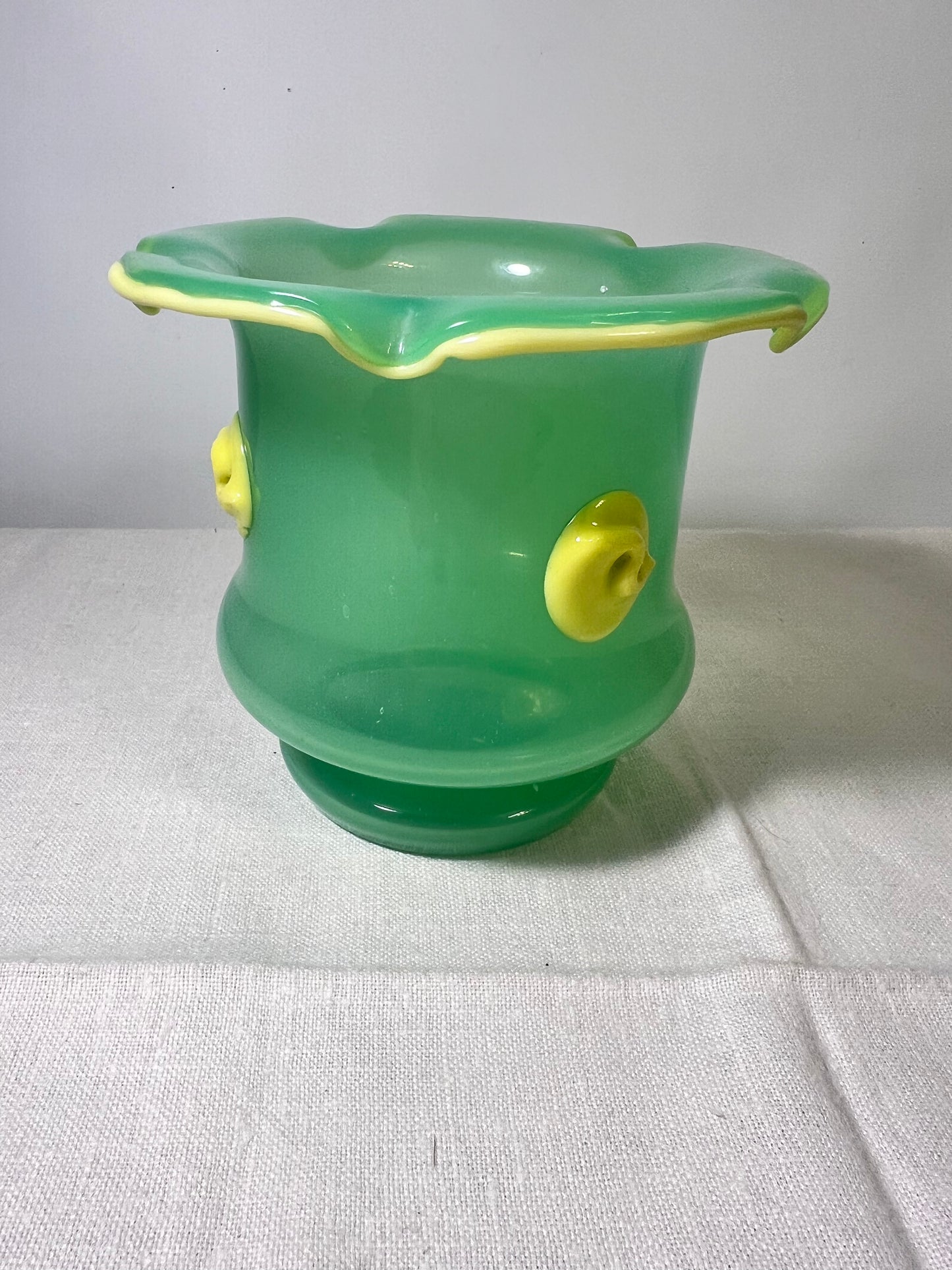 Uranium-Venini- Green- Vase-1950’s-Glass