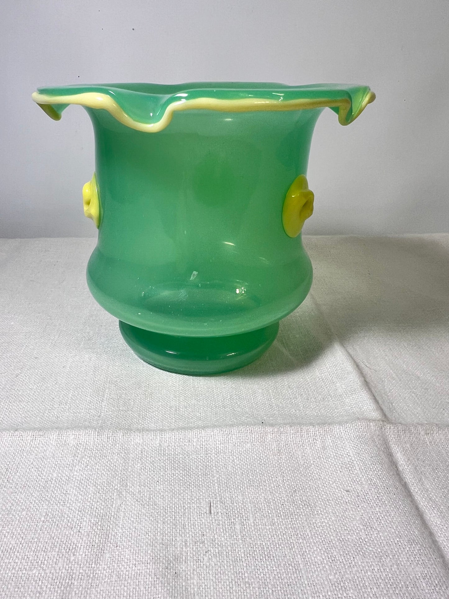 Uranium-Venini- Green- Vase-1950’s-Glass