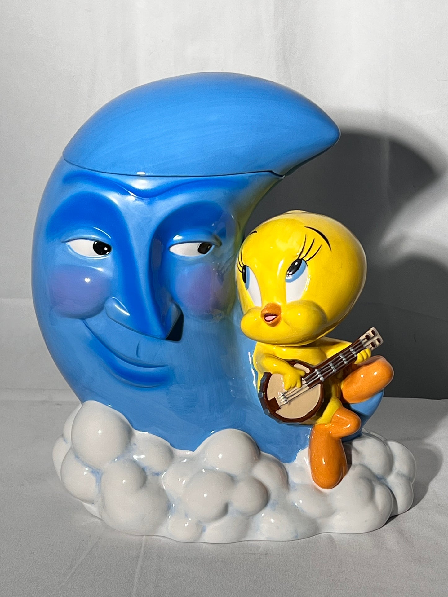 Tweety Bird and Blue Moon musical 12” Cookie Jar- Looney Tunes- Warner Brothers-2000