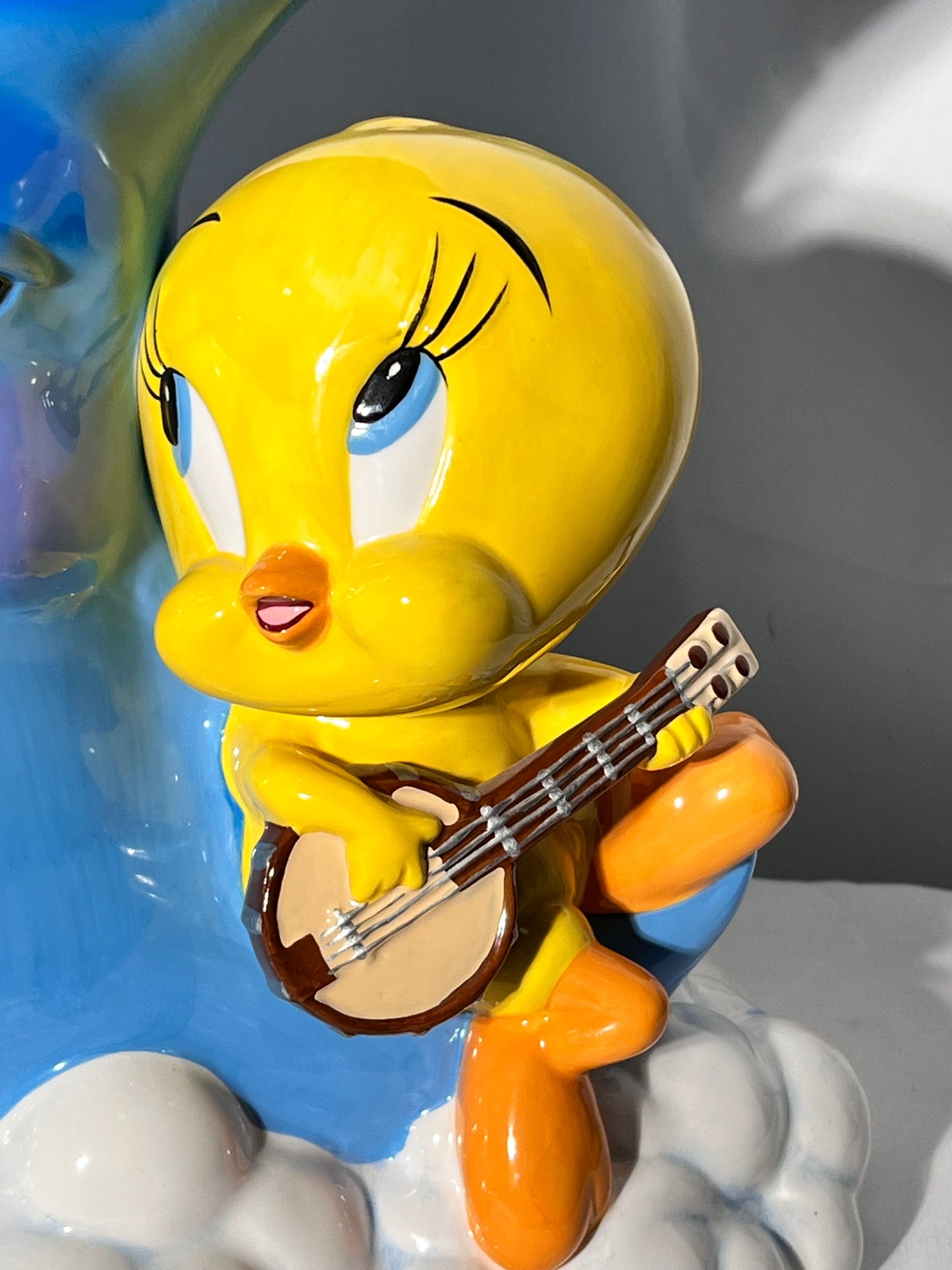 Tweety Bird and Blue Moon musical 12” Cookie Jar- Looney Tunes- Warner Brothers-2000