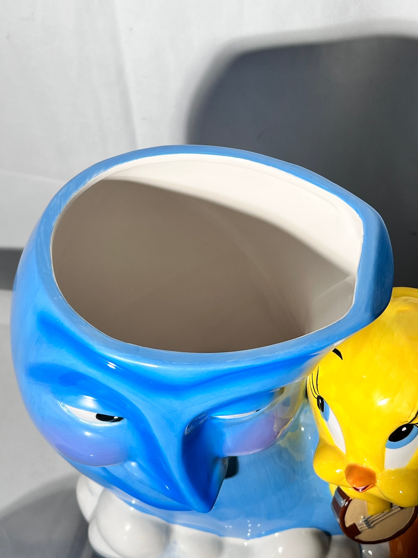 Tweety Bird and Blue Moon musical 12” Cookie Jar- Looney Tunes- Warner Brothers-2000