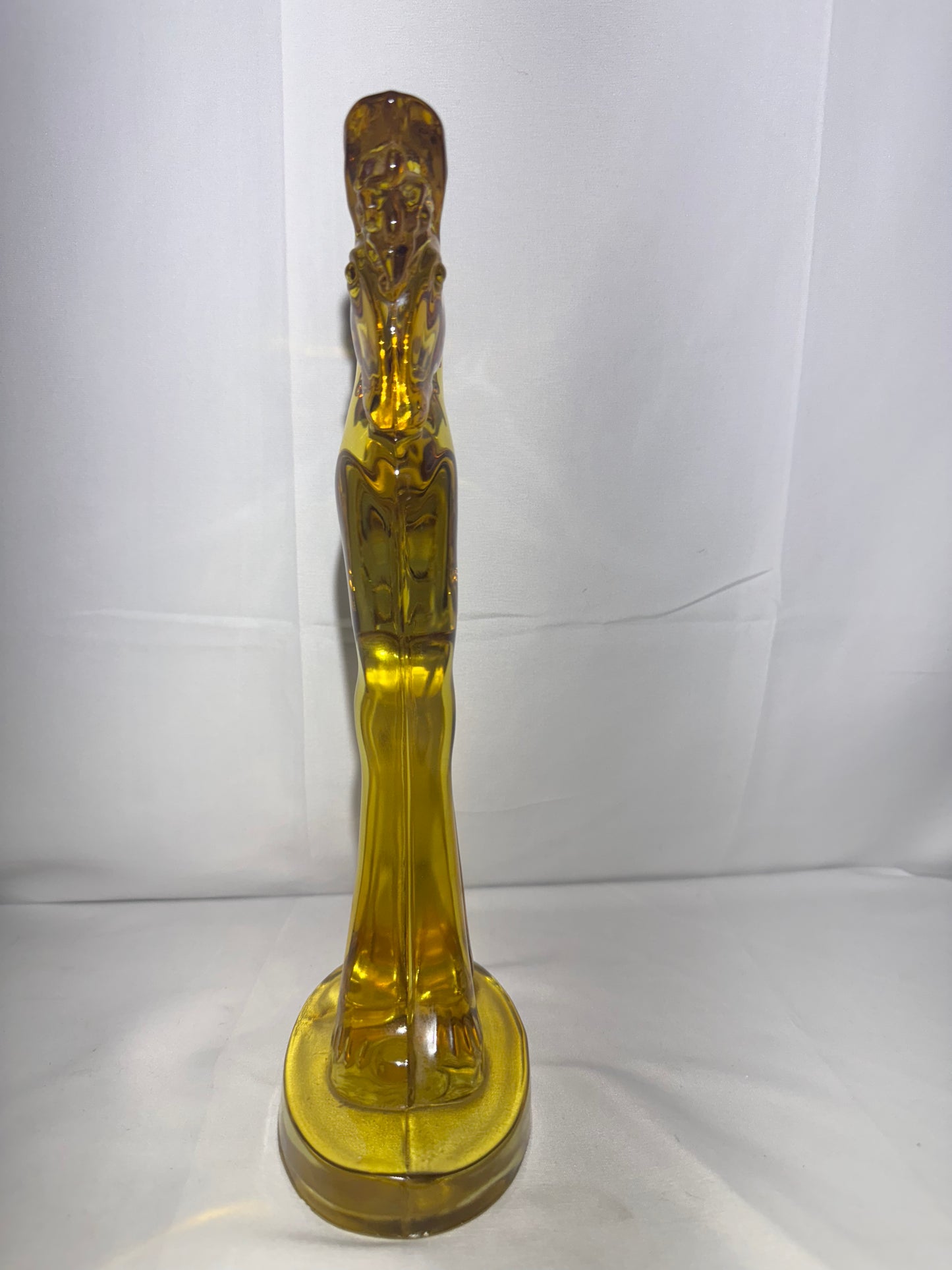 Vintage - Glass 11.5” Trojan Horse  - Amber
