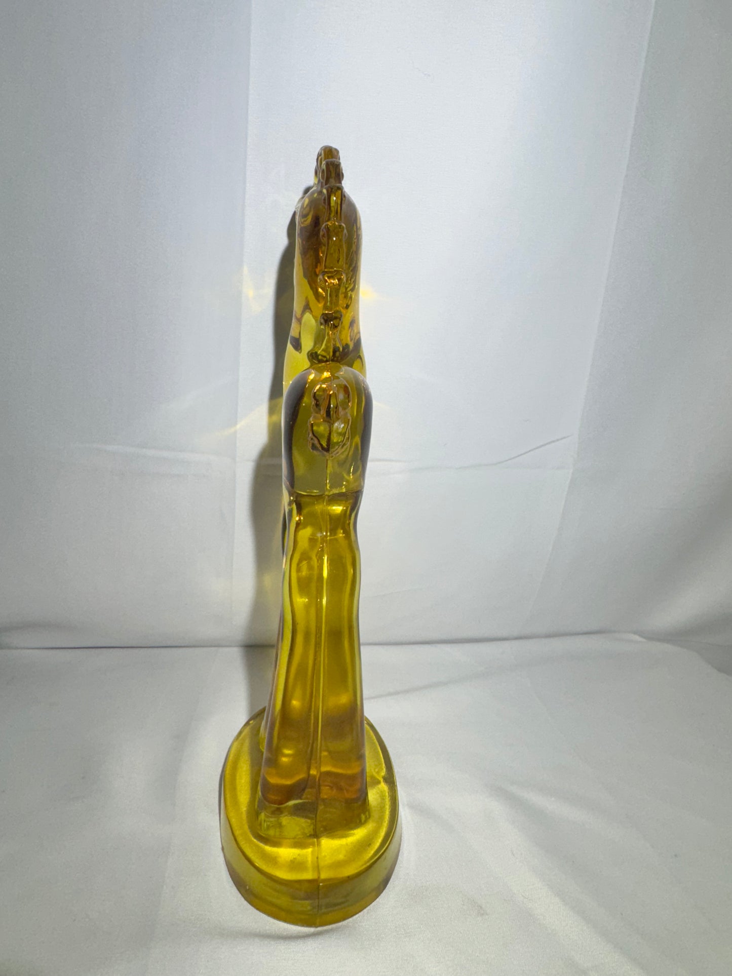 Vintage - Glass 11.5” Trojan Horse  - Amber