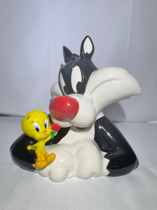 Tweety Bird and Sylvester- 7.5” Bank- Looney Tunes -Warner Brothers