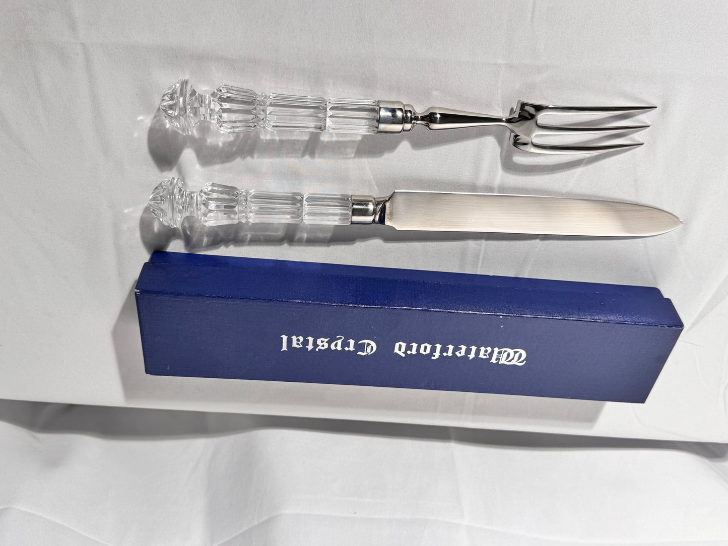 Waterford Crystal- Knife & Fork - wedding server - with original Box