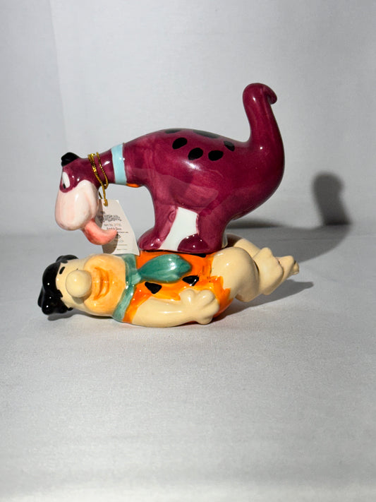 The Flintstones- Fred and Dino- Salt and Pepper- Hanna Barbera- Cartoon