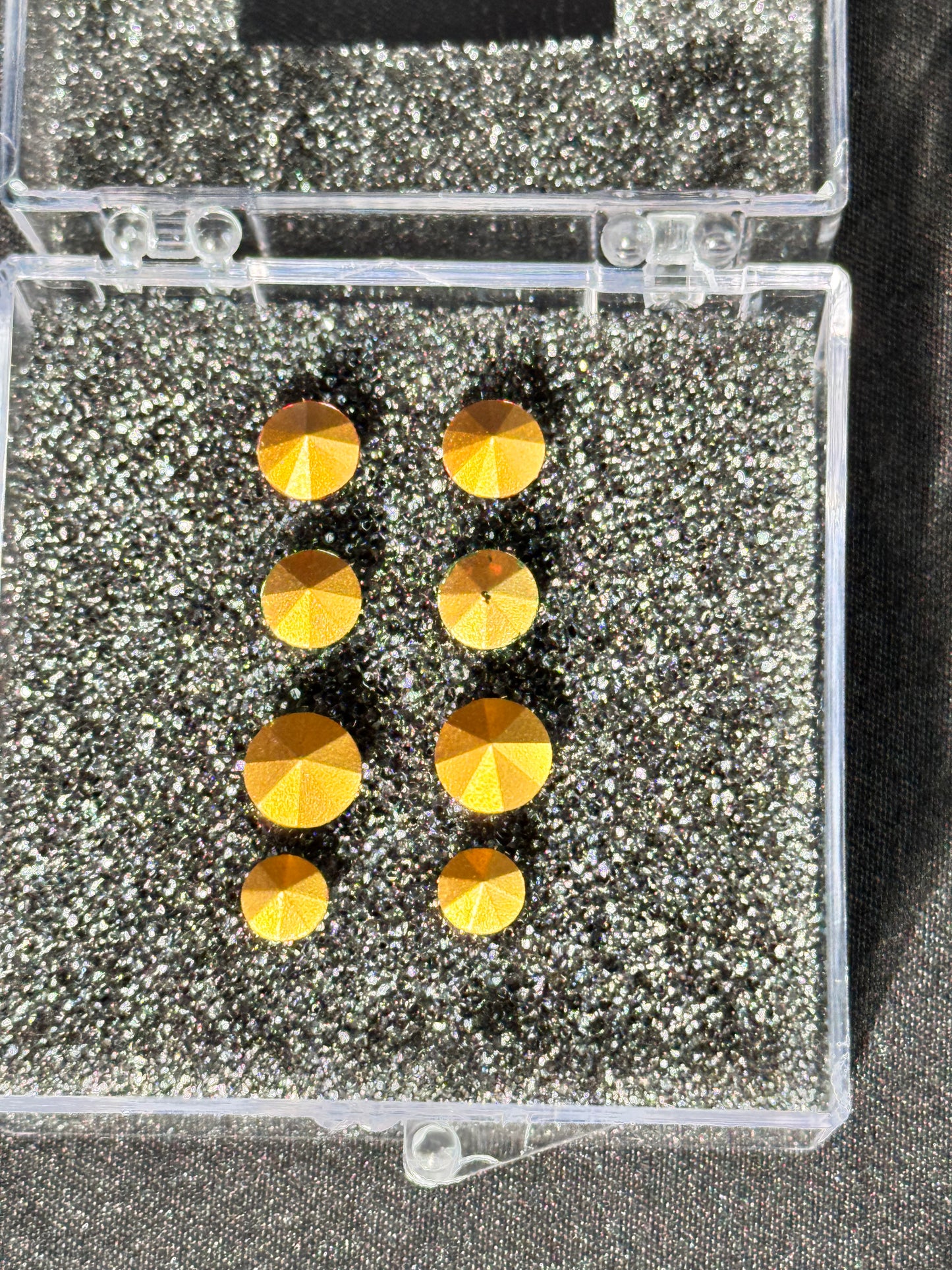 Uranium Gemstone- set of 4 - foil Back - Multi color Round gems