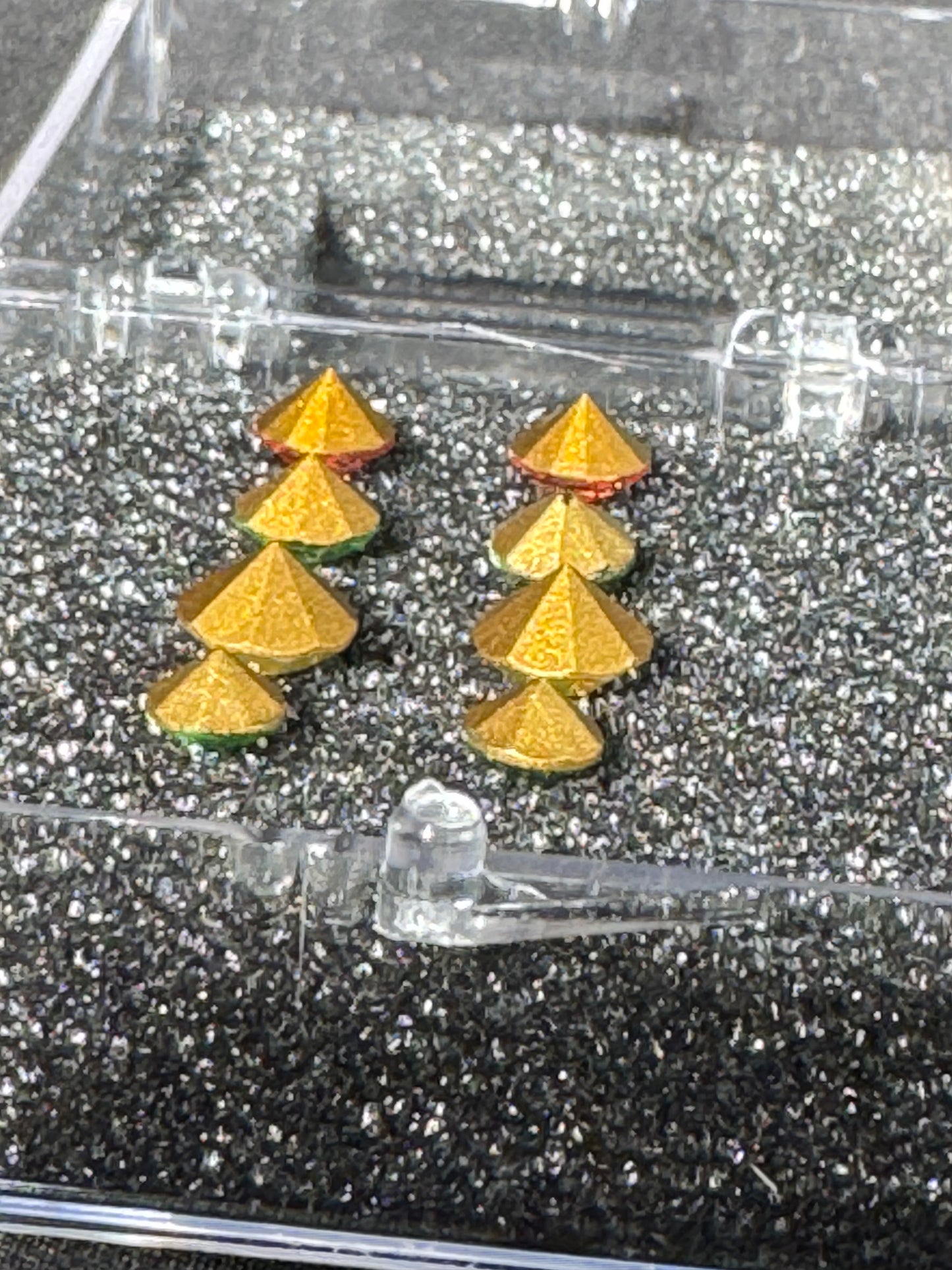 Uranium Gemstone- set of 4 - foil Back - Multi color Round gems