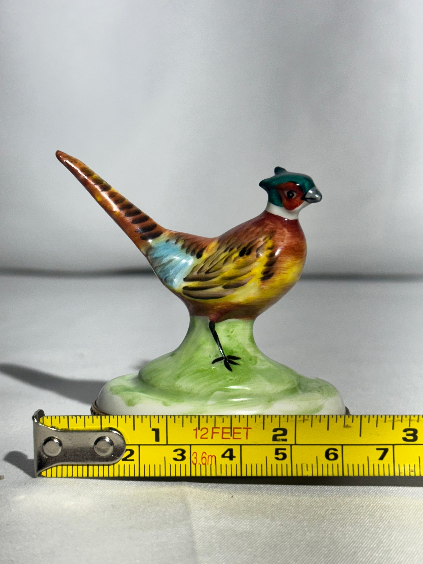 Limoges France Hand-Painted Porcelain Trinket Box – Pheasant Design, Translucent