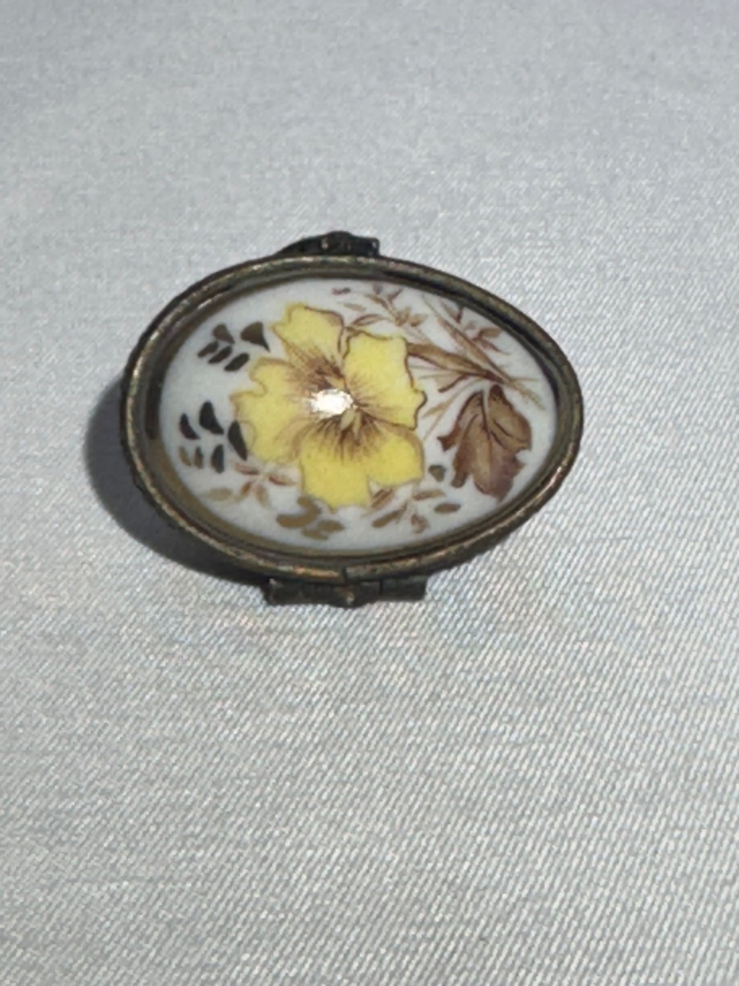 Set of 2 Limoges France Style Porcelain Trinket Boxes – Oval & Egg Shaped