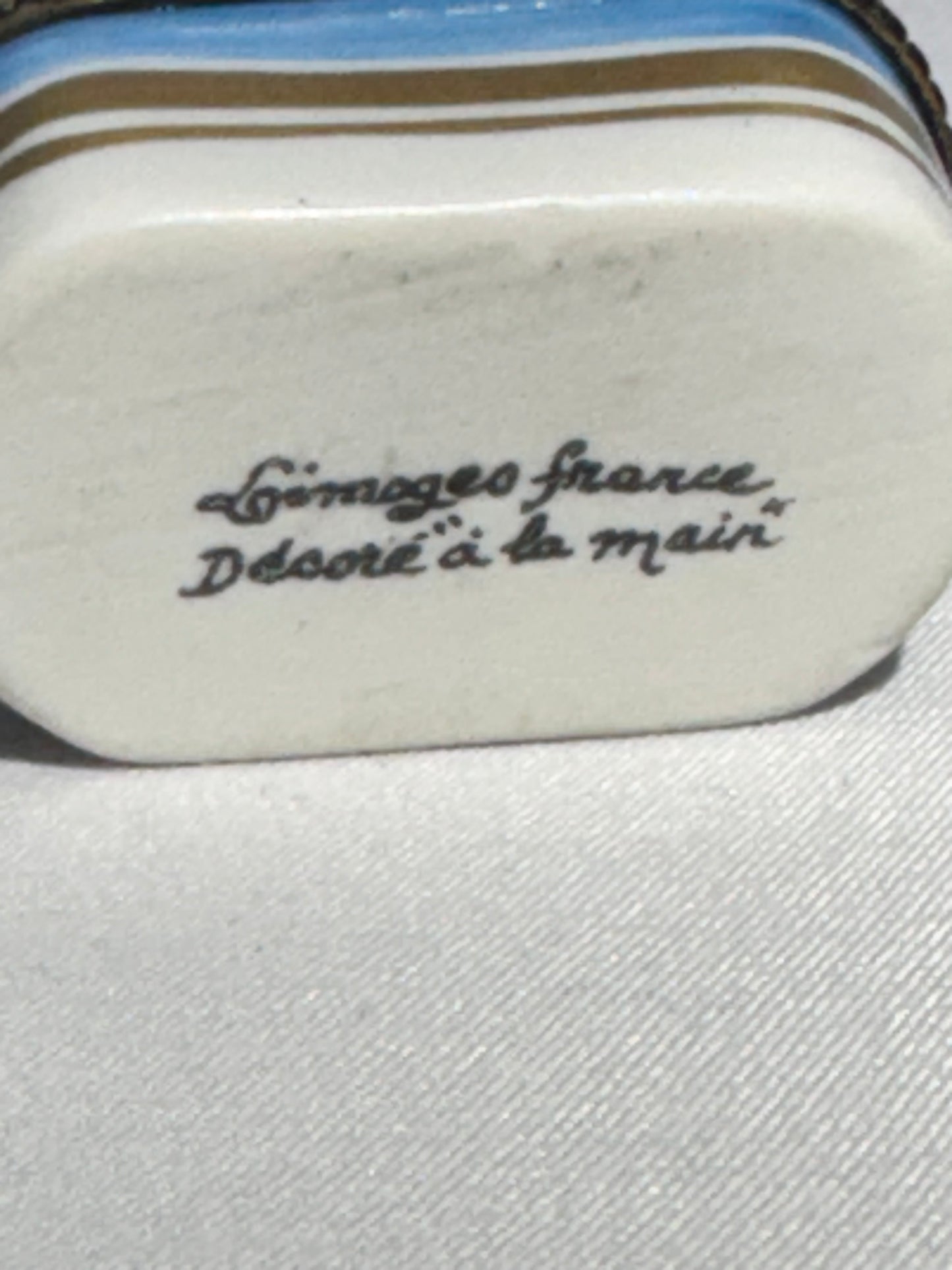 Set of 2 Limoges France Style Porcelain Trinket Boxes – Oval & Egg Shaped