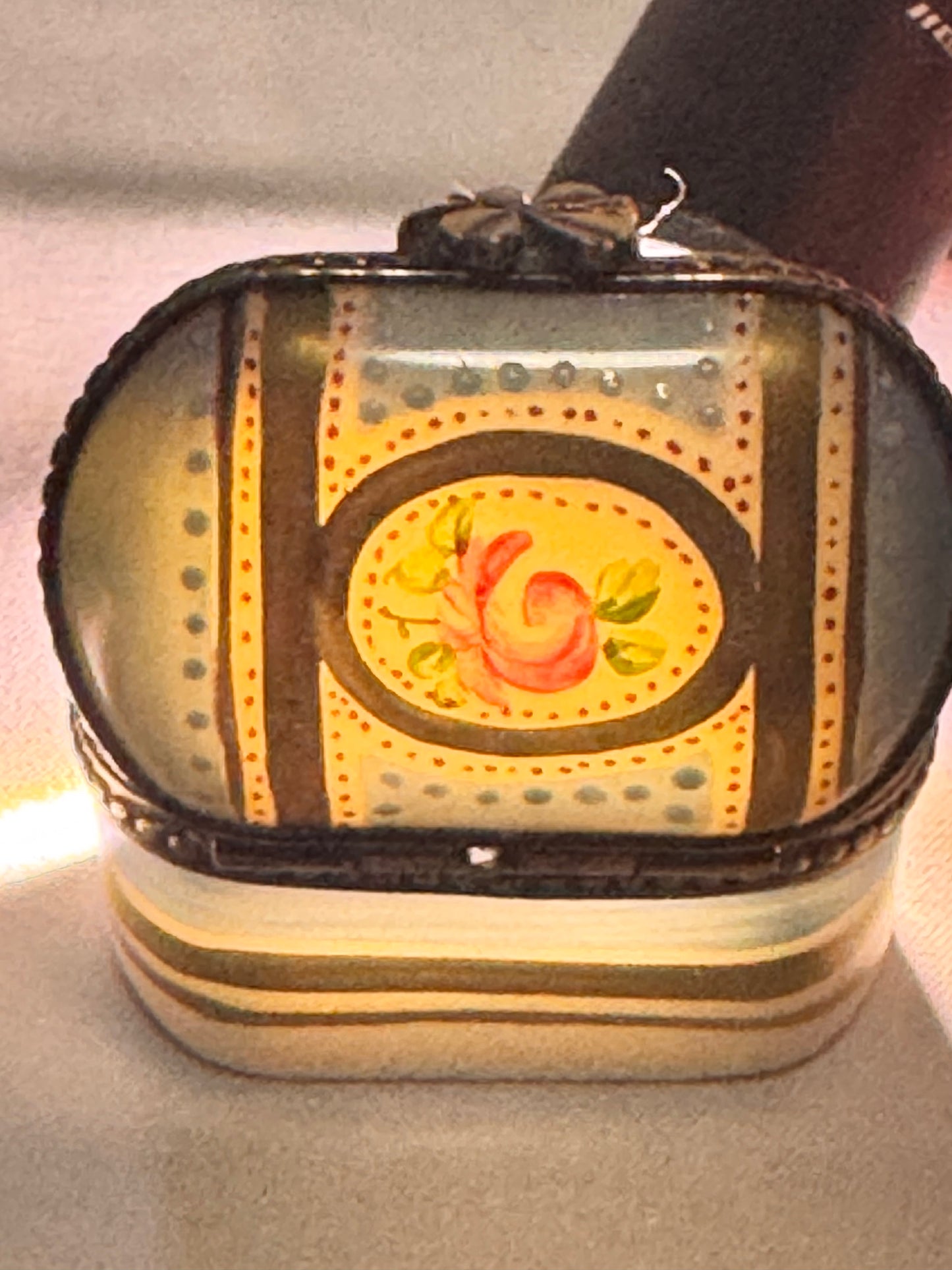 Set of 2 Limoges France Style Porcelain Trinket Boxes – Oval & Egg Shaped