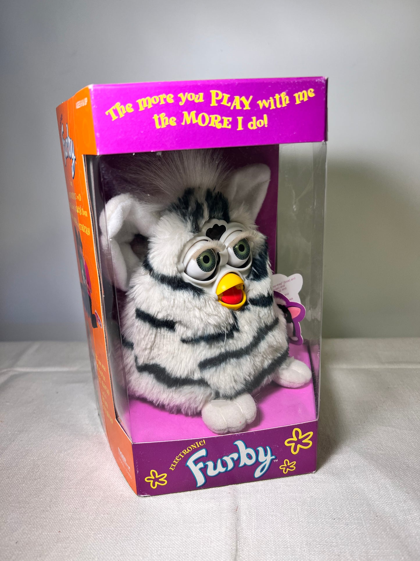 Furby- Tiger Electronics-Zebra with Green Eyes-Model 70-800-1998