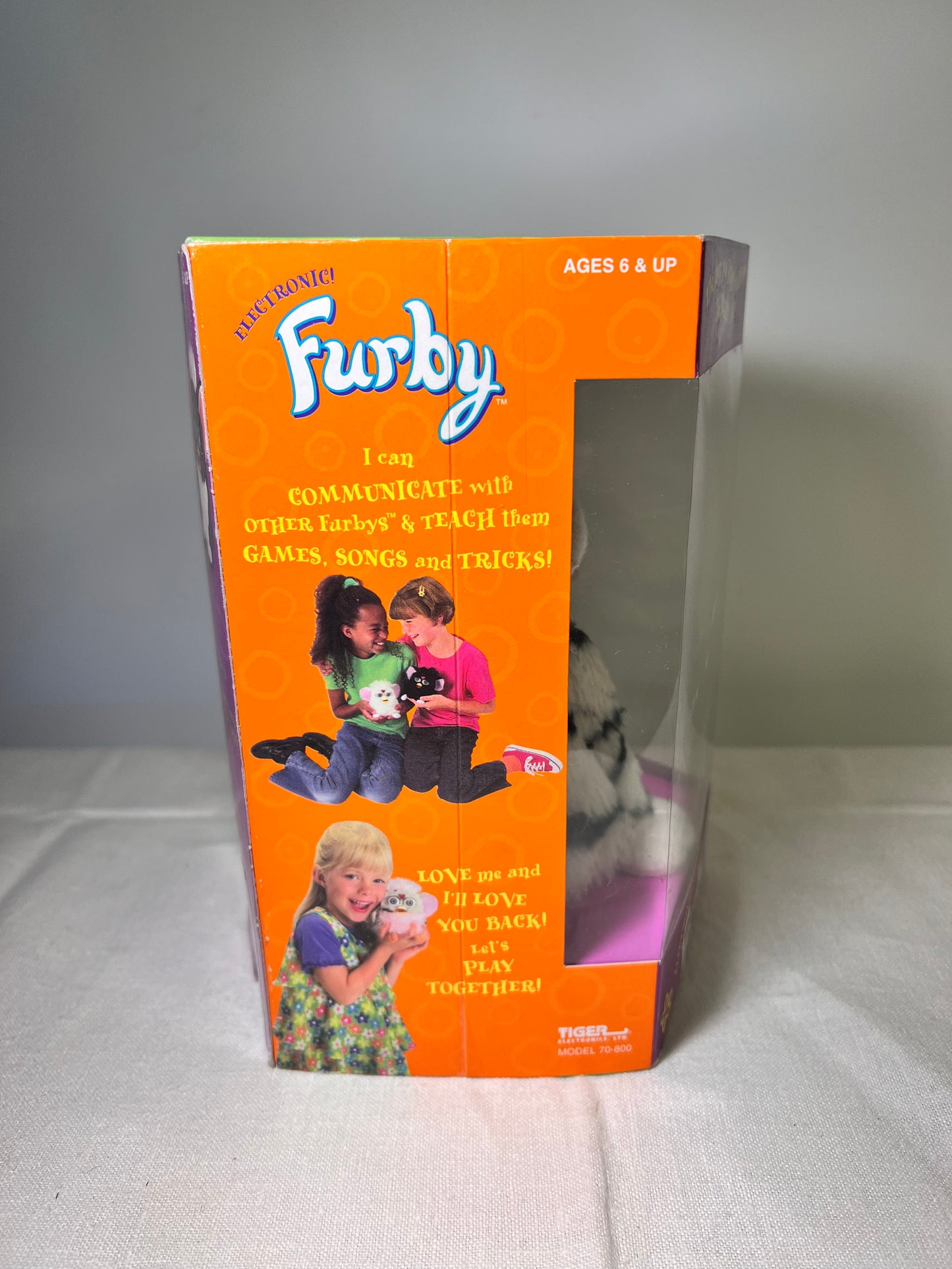 Furby- Tiger Electronics-Zebra with Green Eyes-Model 70-800-1998