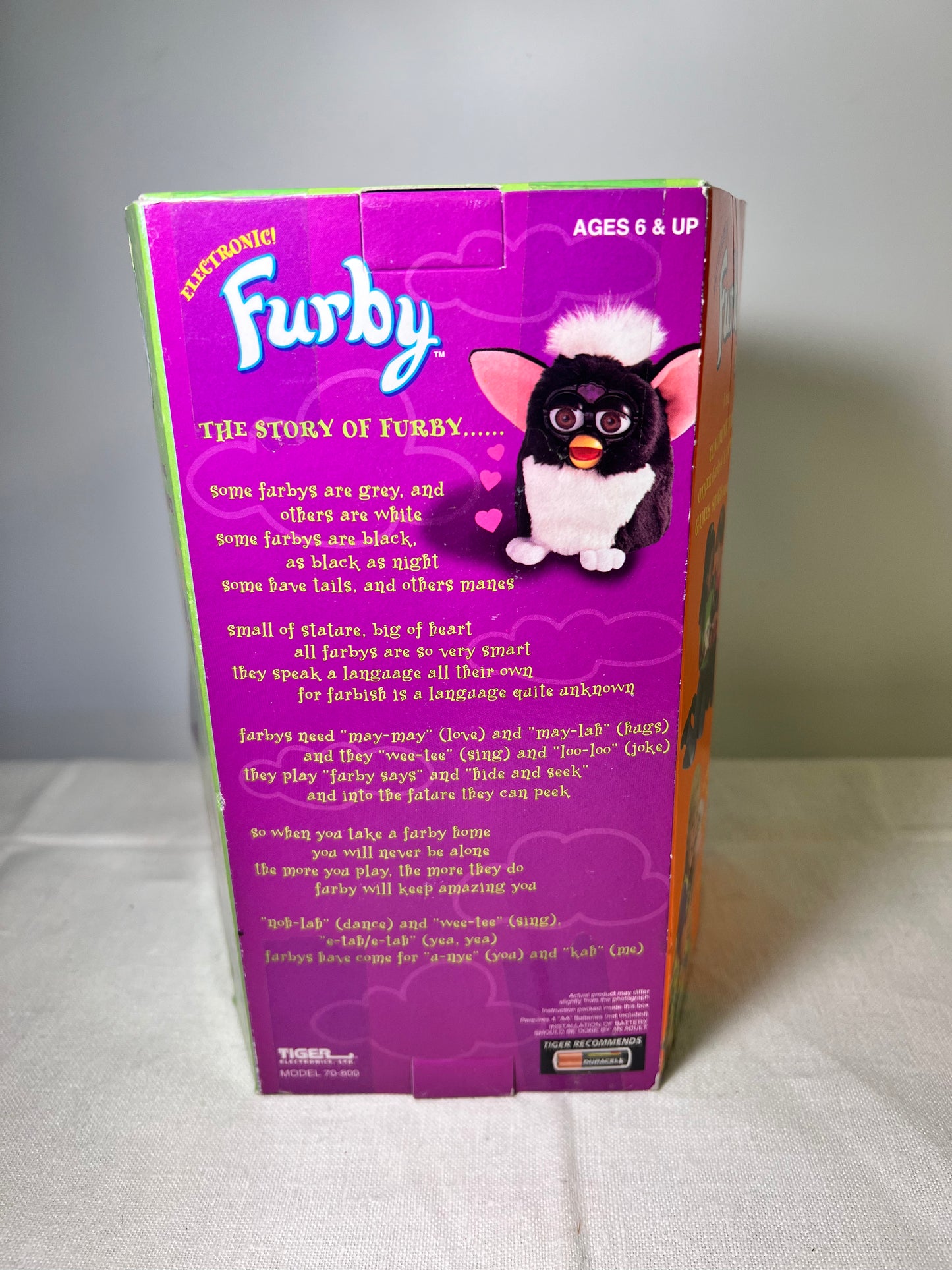 Furby- Tiger Electronics-Zebra with Green Eyes-Model 70-800-1998