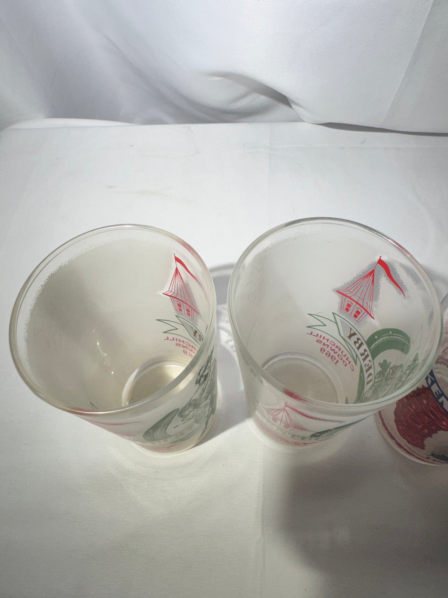Vintage Kentucky Derby Souvenir Glass Collection – Lot of 5 (1969, 1982, 1985, 1988)