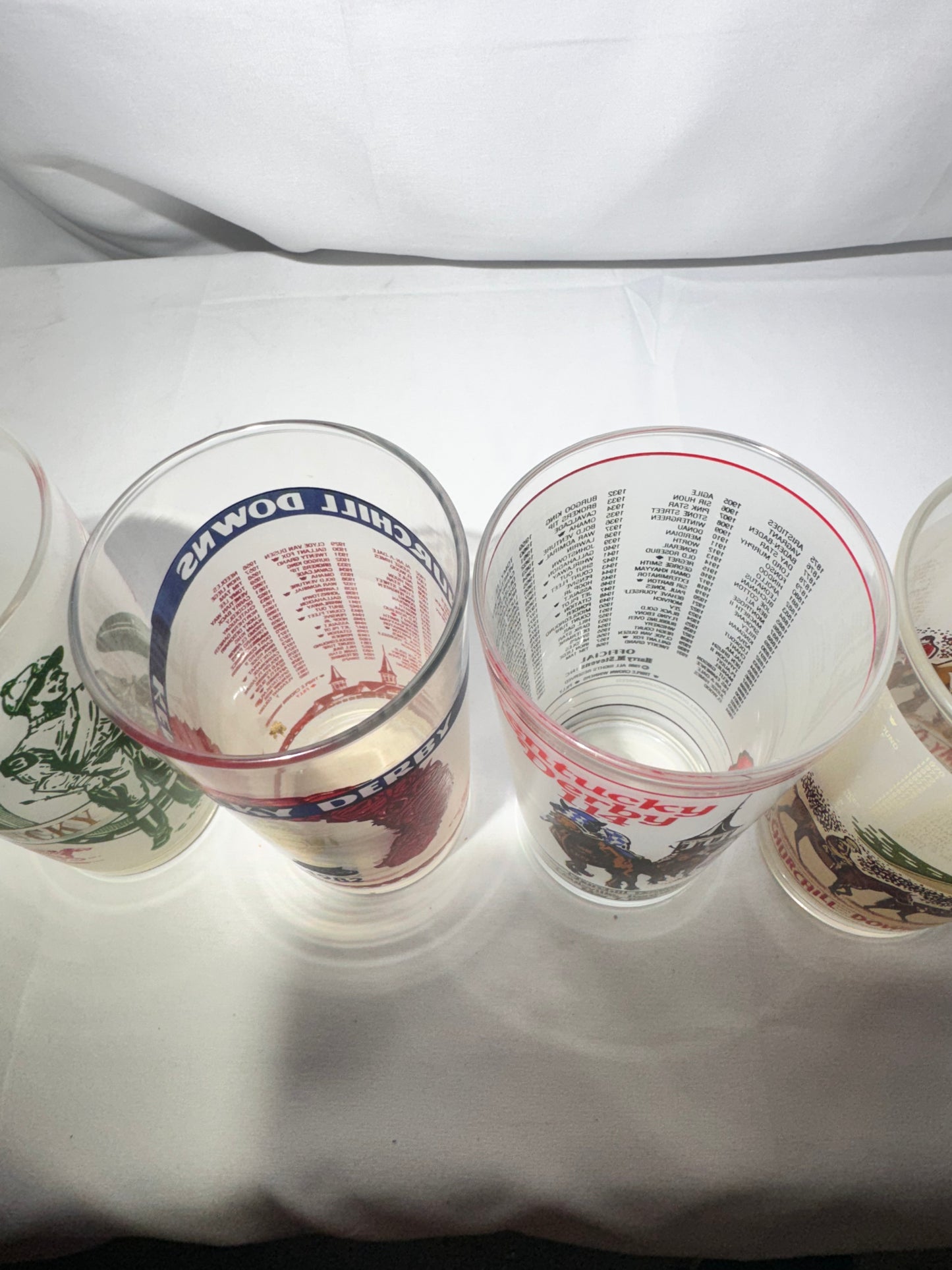 Vintage Kentucky Derby Souvenir Glass Collection – Lot of 5 (1969, 1982, 1985, 1988)