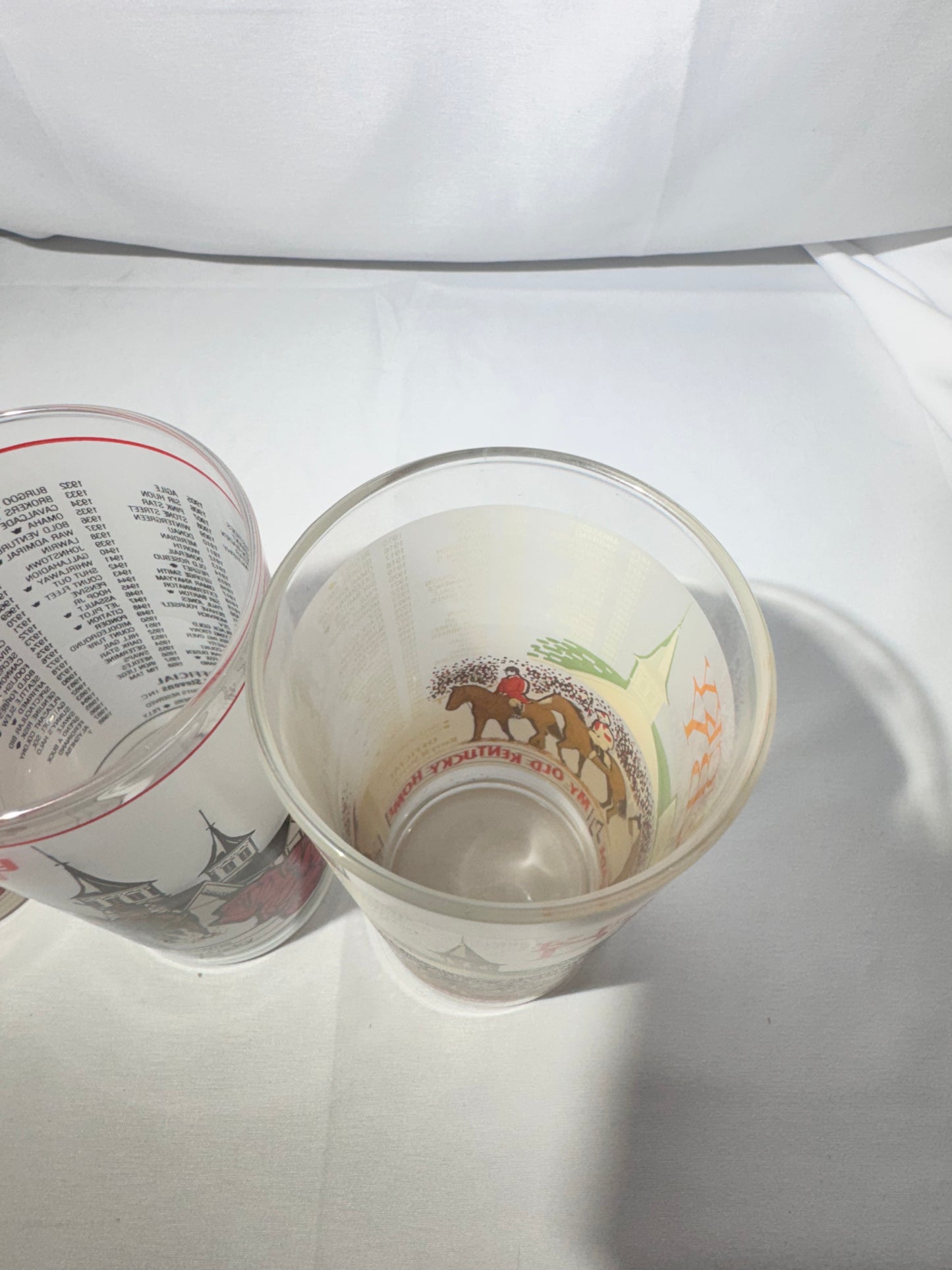 Vintage Kentucky Derby Souvenir Glass Collection – Lot of 5 (1969, 1982, 1985, 1988)