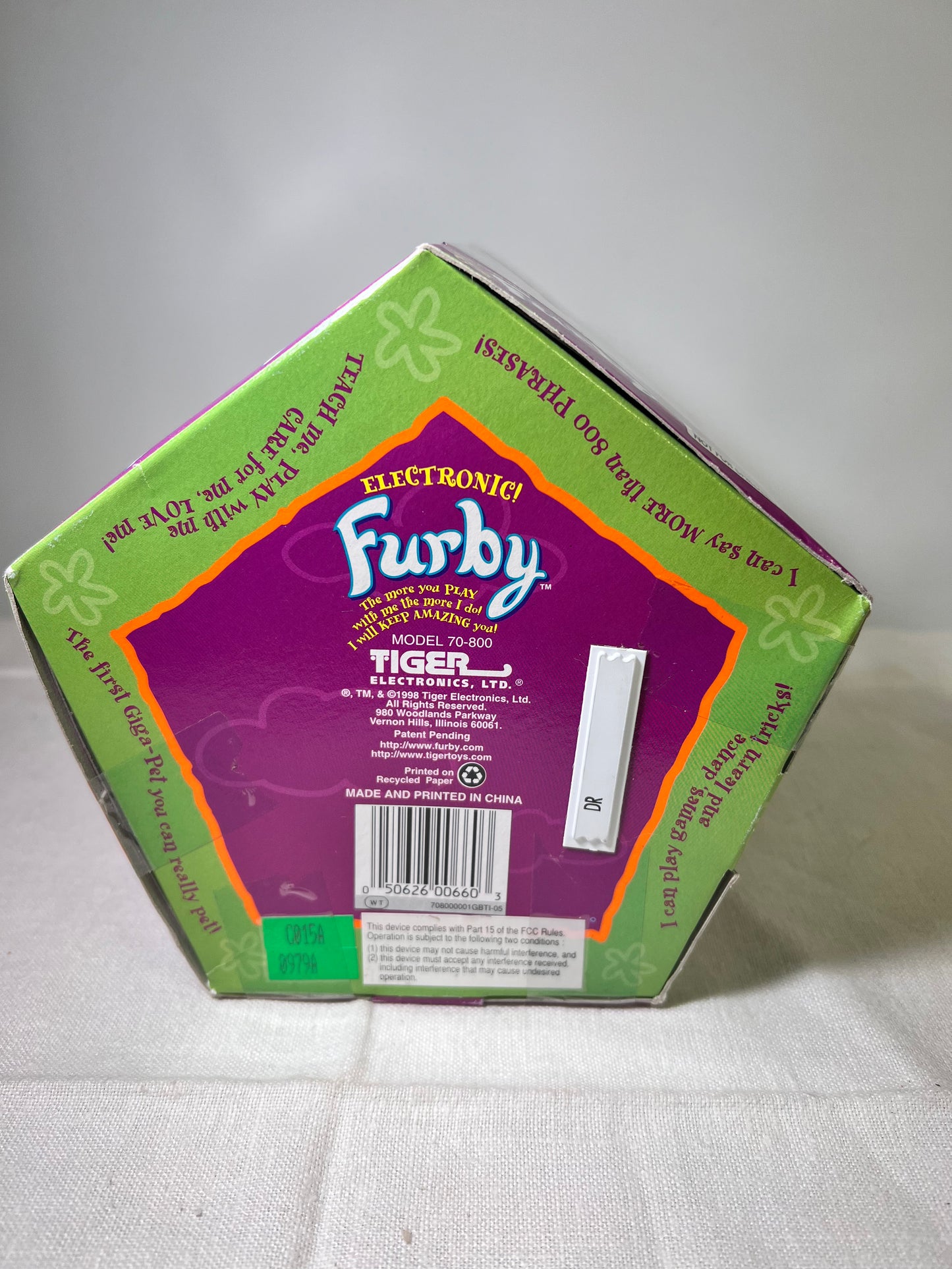 Furby- Tiger Electronics-Zebra with Green Eyes-Model 70-800-1998