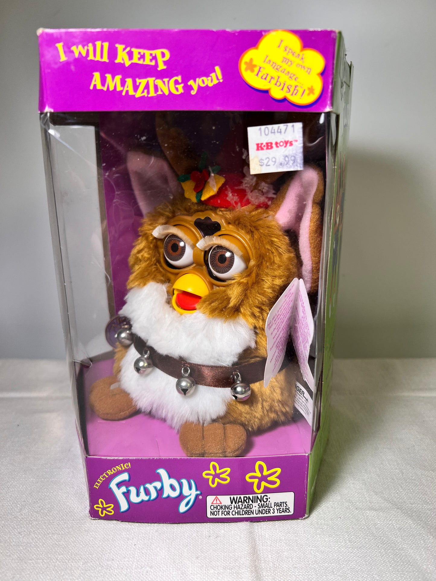 Furby-Tiger Electronics- Holiday Reindeer-1999- K B Toys-Limited Edition