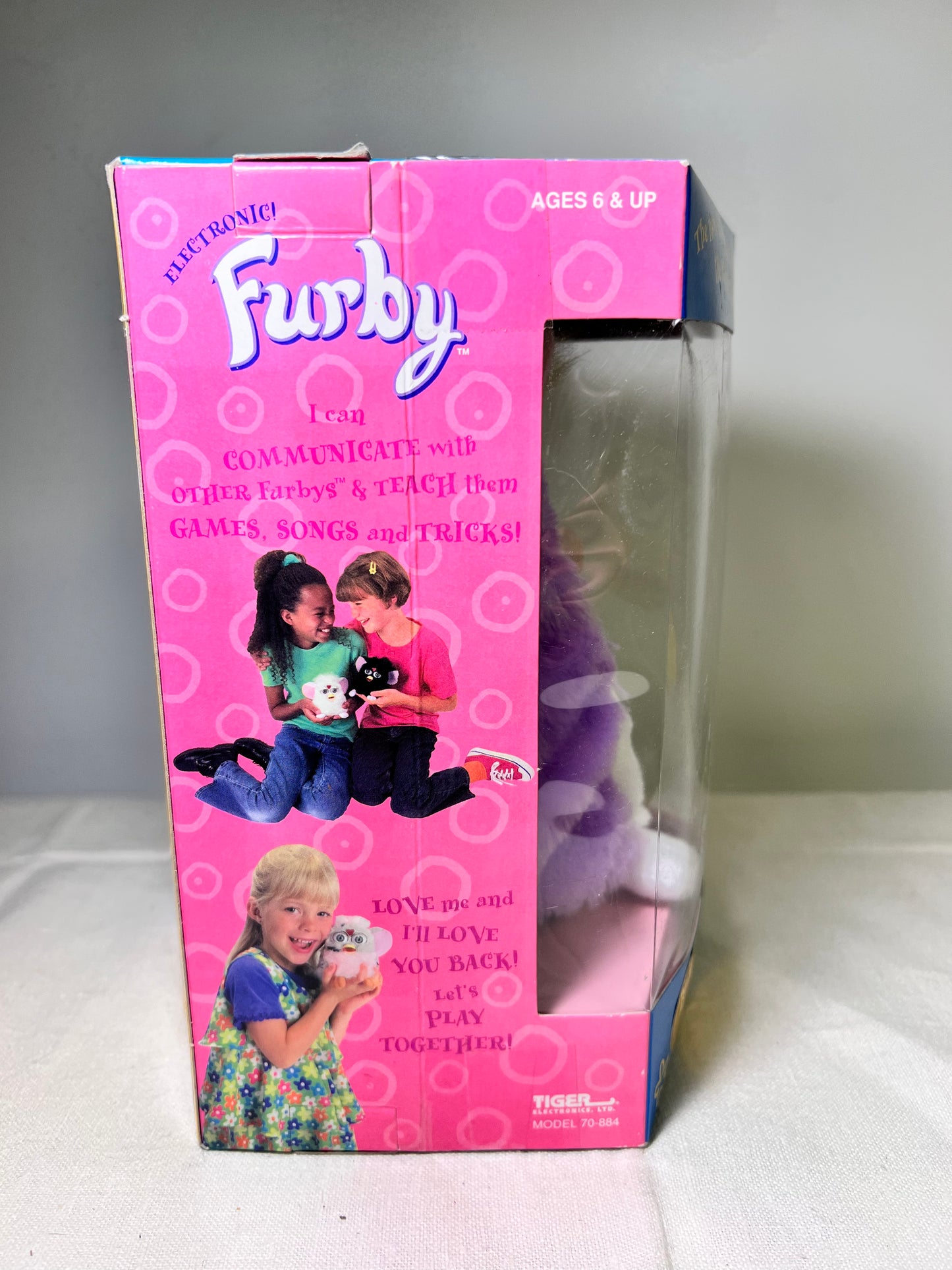 Furby- Tiger Electronics- Purple and white with blue eyes- Special Edition-model #70-800 -1998