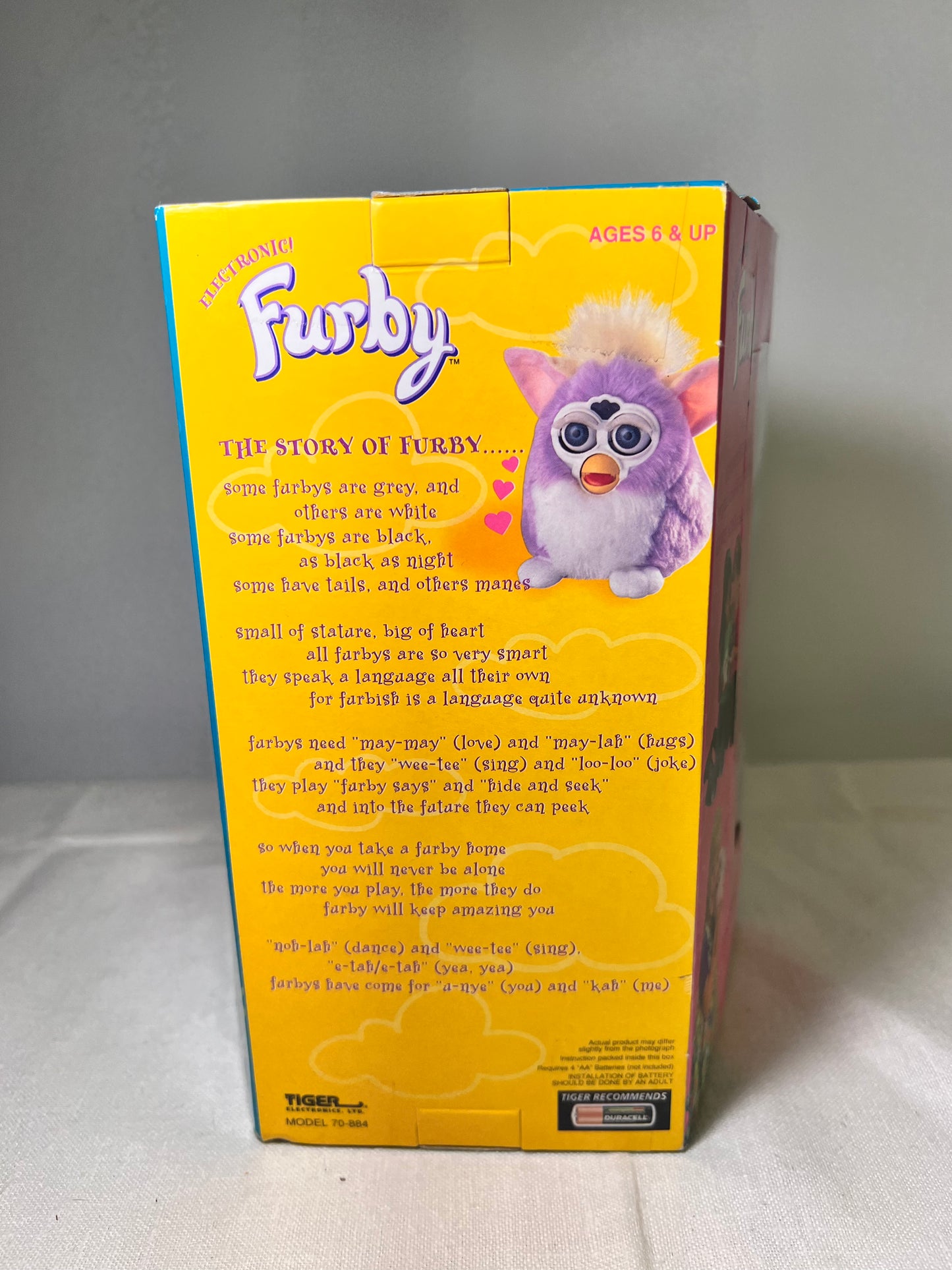 Furby- Tiger Electronics- Purple and white with blue eyes- Special Edition-model #70-800 -1998