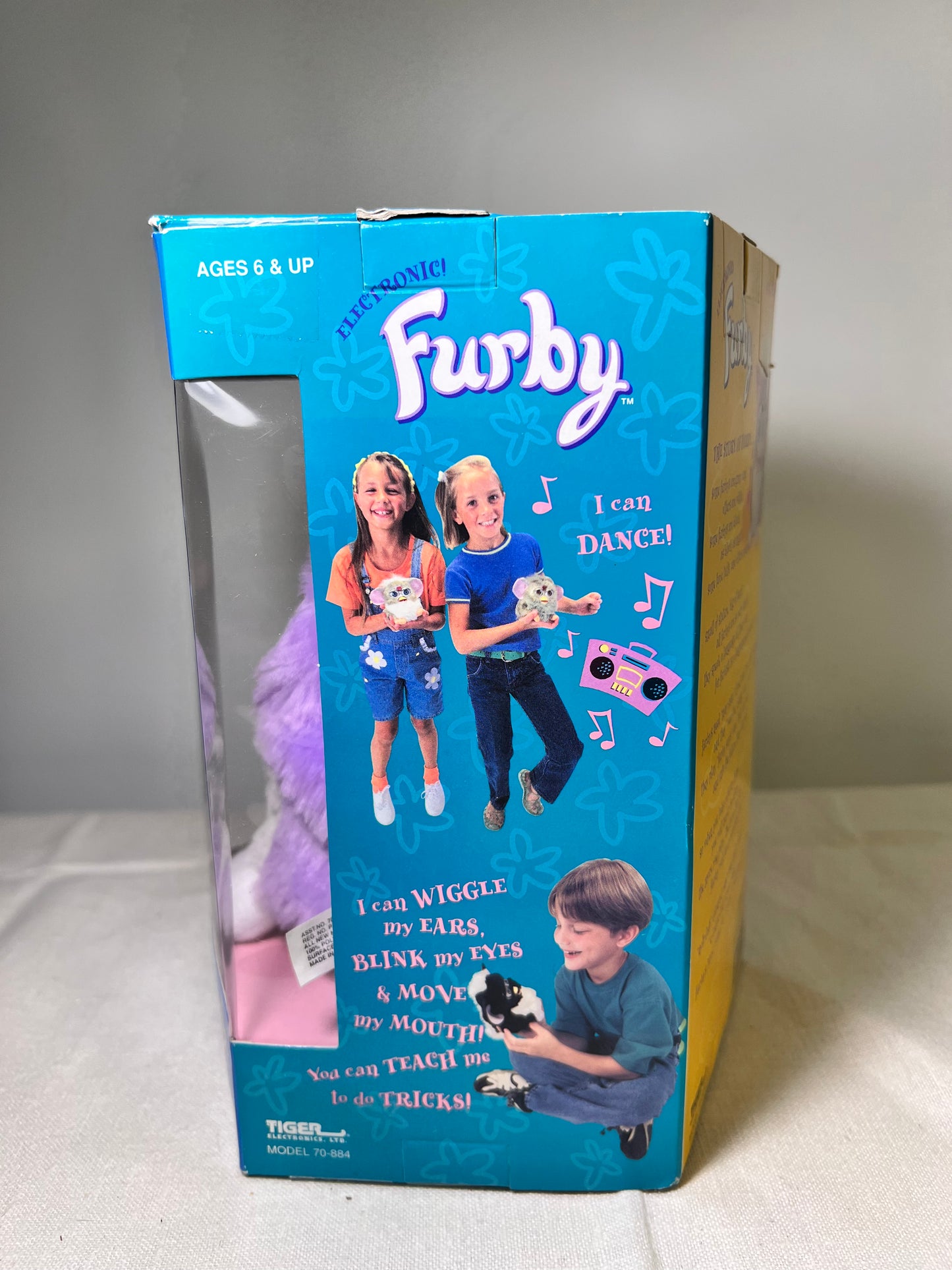 Furby- Tiger Electronics- Purple and white with blue eyes- Special Edition-model #70-800 -1998